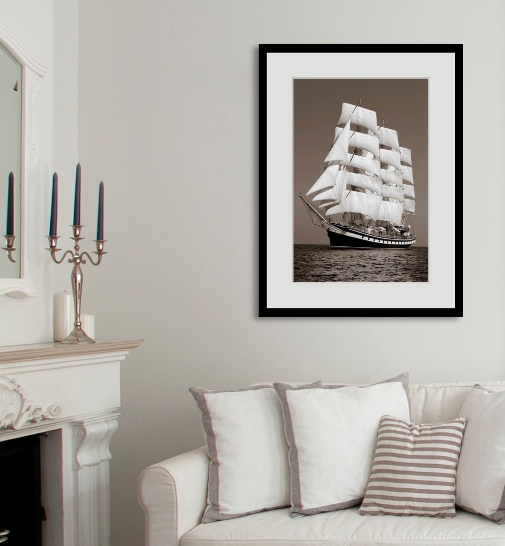 queence Bild »Pearl«, Schiffe-Seelandschaft-Seebilder-Meer-Meer Bilder-Sport-historische Ereignisse, (1 St.), HD Premium Poster-Druck inkl. Holzrahmen