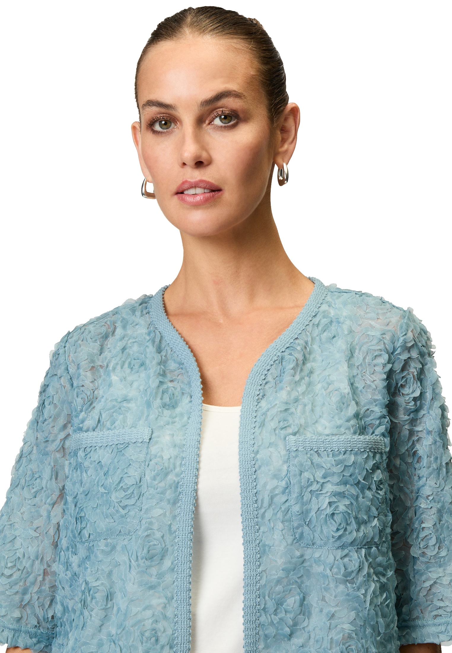 Zero Boleroblazer »Bolero mit 3D Blumen«