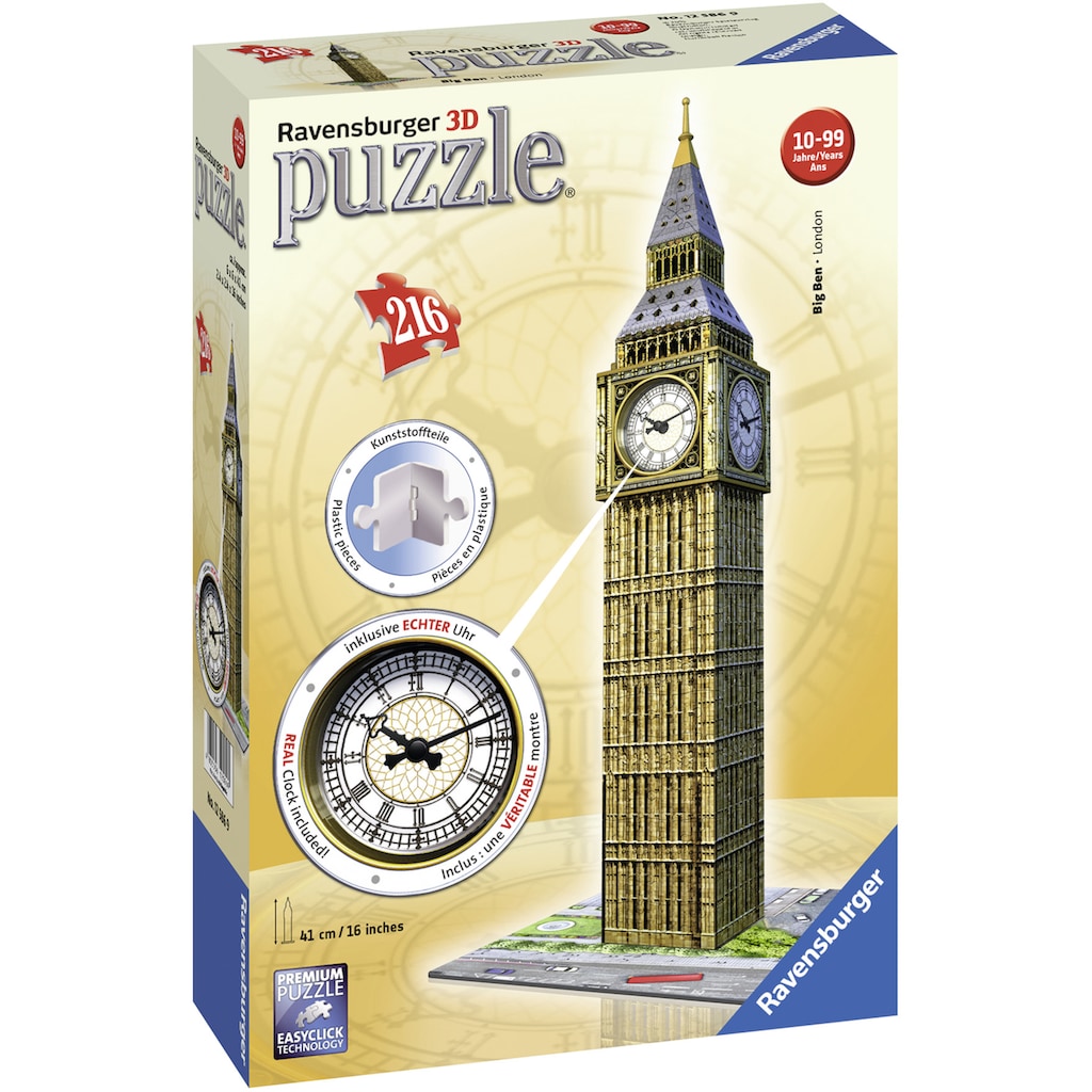 Ravensburger 3D-Puzzle »Big Ben mit Uhr«, Made in Europe, FSC® - schützt Wald - weltweit