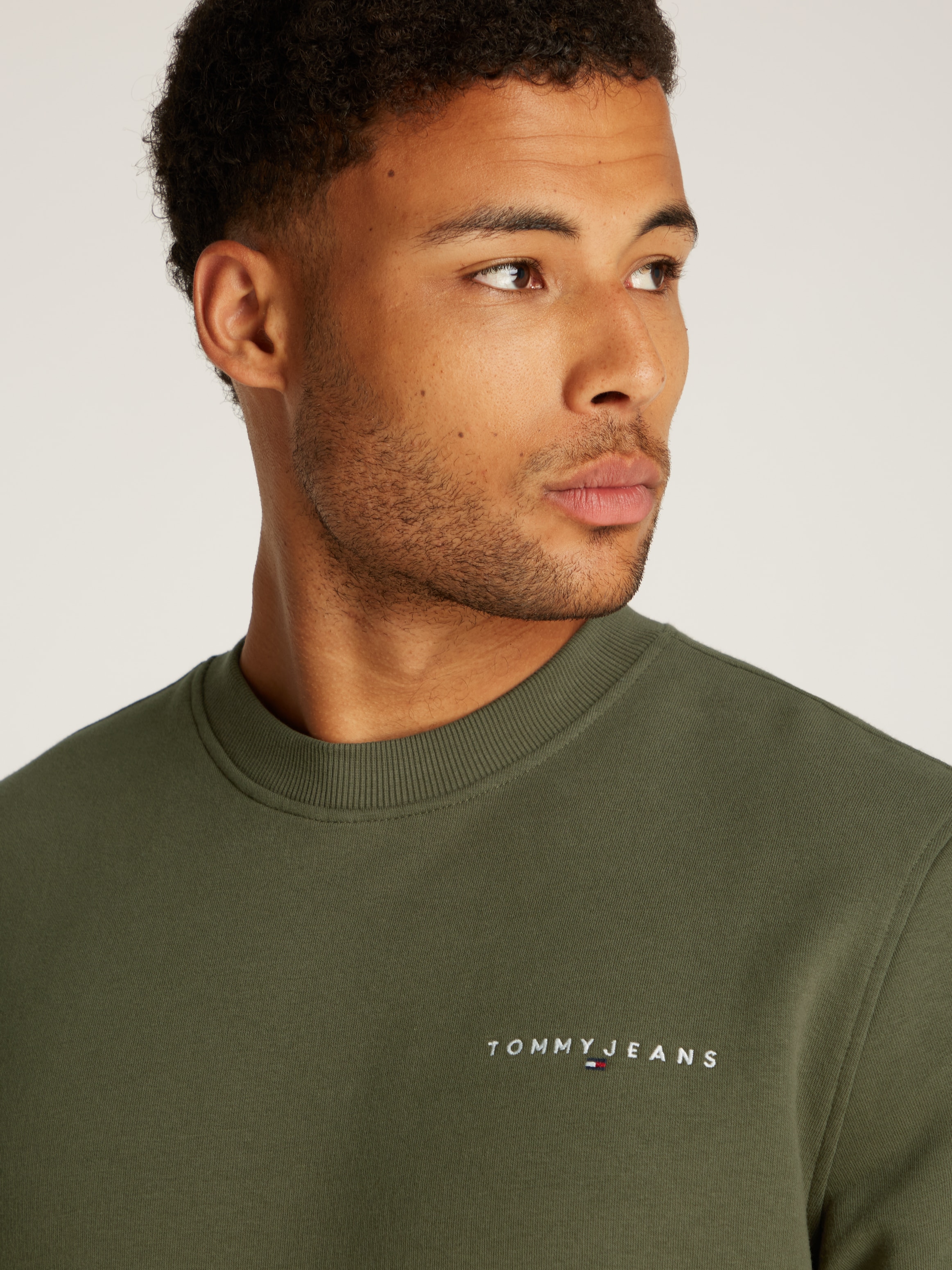 Tommy Jeans Sweatshirt »TJM REG LINEAR CREW EXT«, mit Logostickerei