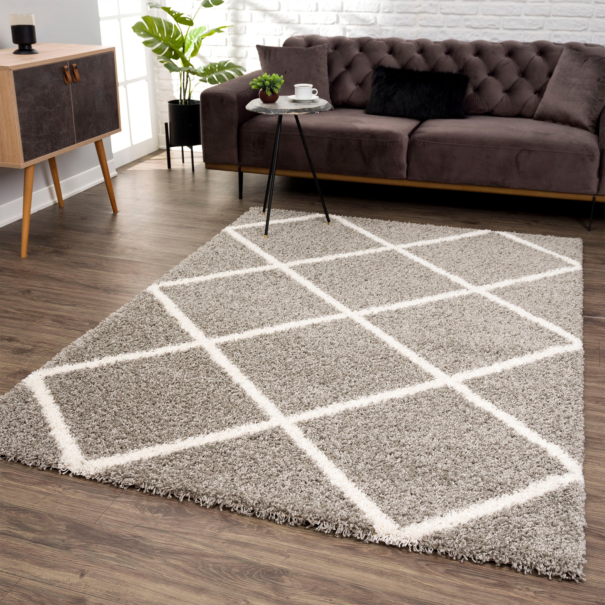 Sanat Hochflor-Teppich »Madrid« rechteckig 30 mm Höhe Wohnzimmer, Langflor, Shaggy Teppich