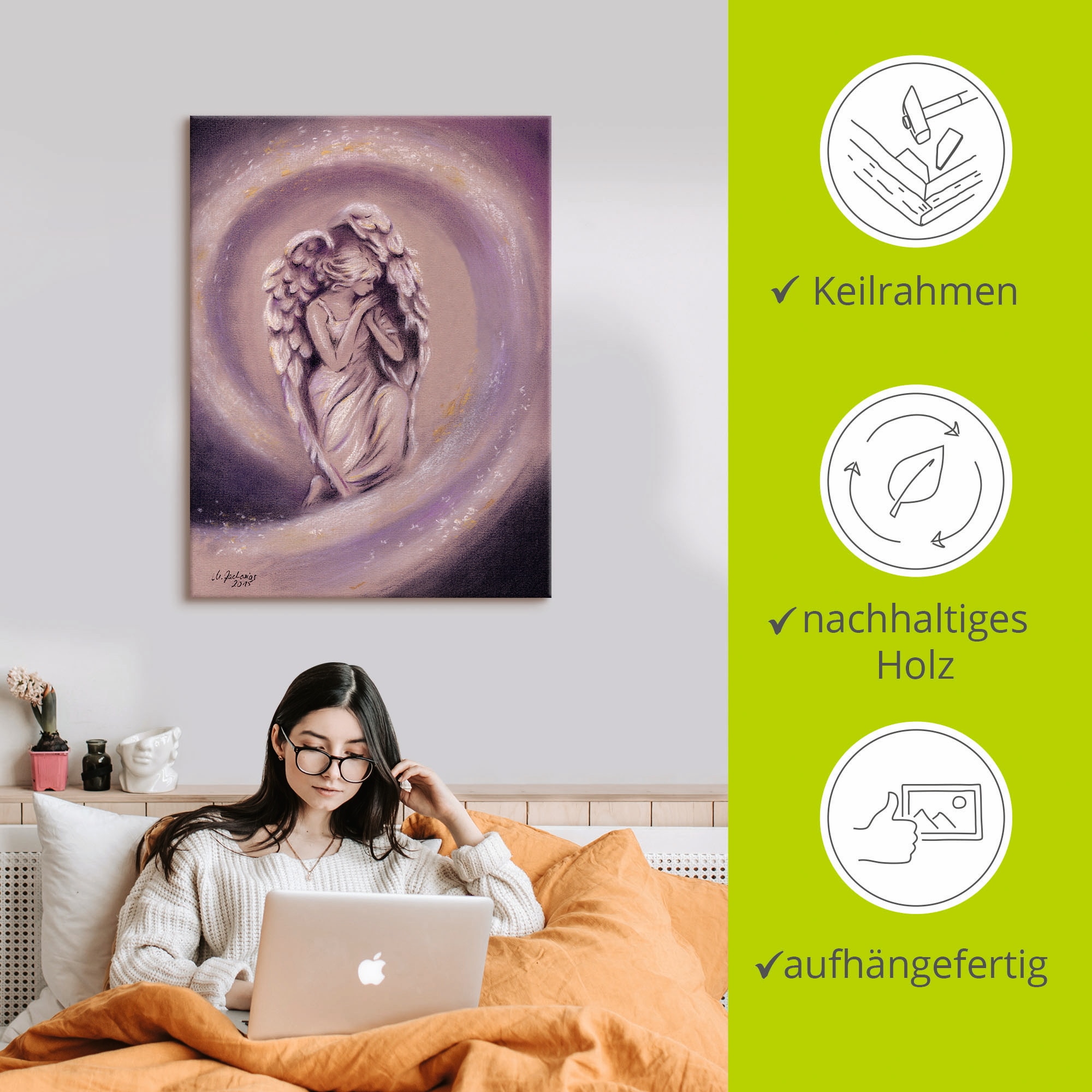 Artland »Schutzengel« Religion 1 Stk. tlg. auf Holzrahmen gespannt