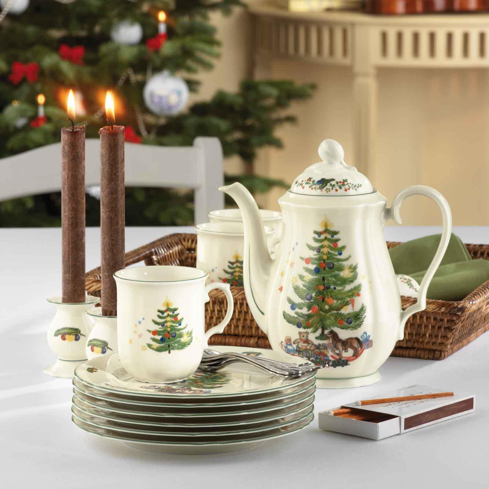 Seltmann Weiden Frühstücksteller »Frühstücksteller Marieluise Weihnachten ø 20,1 cm 6er Set weiß-grün« Spülmaschinengeeignet, Mikrowellengeeignet, Ofenfest, Salamandergeeignet, Kühlschrankgeeignet, Gefrierschrankgeeignet