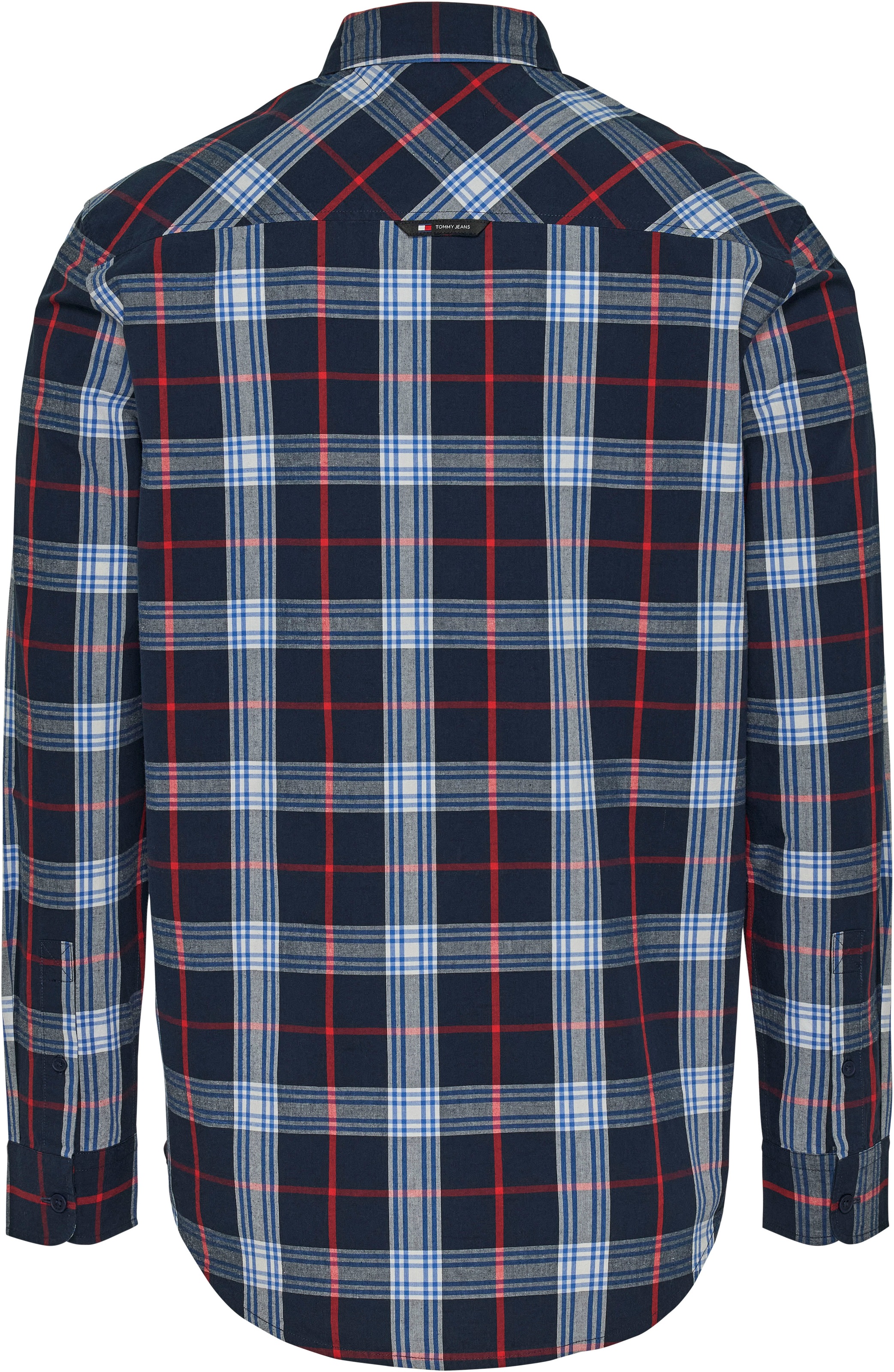 Tommy Jeans Langarmhemd »TJM REG POPLIN CHECK SHIRT«, mit Logostickerei