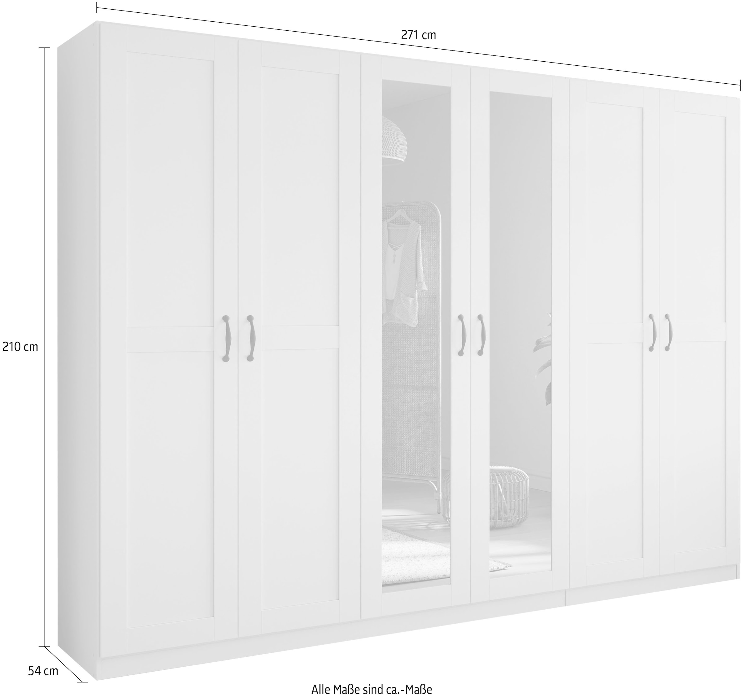 rauch Drehtürenschrank »Cottage by Quadra Spin«, in skandinavischem Landhausstil, mit Spiegel