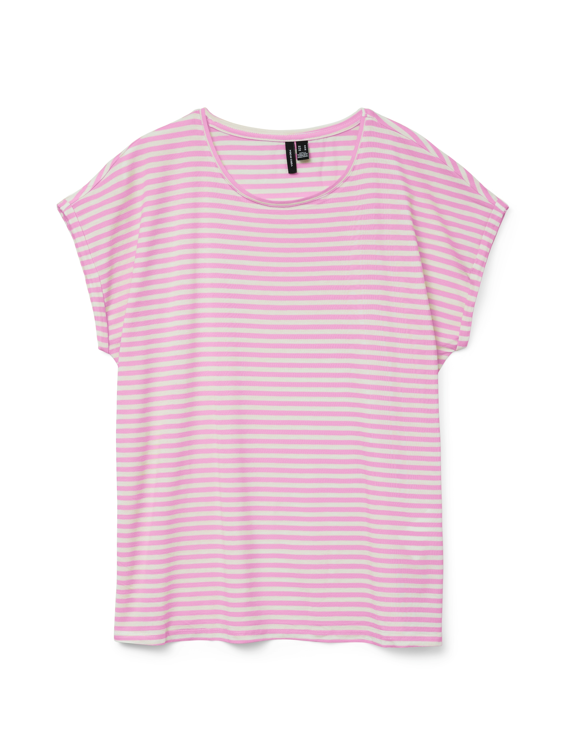 Vero Moda Rundhalsshirt »VMAVA PLAIN SS TOP STRIPE GA JRS NOOS«