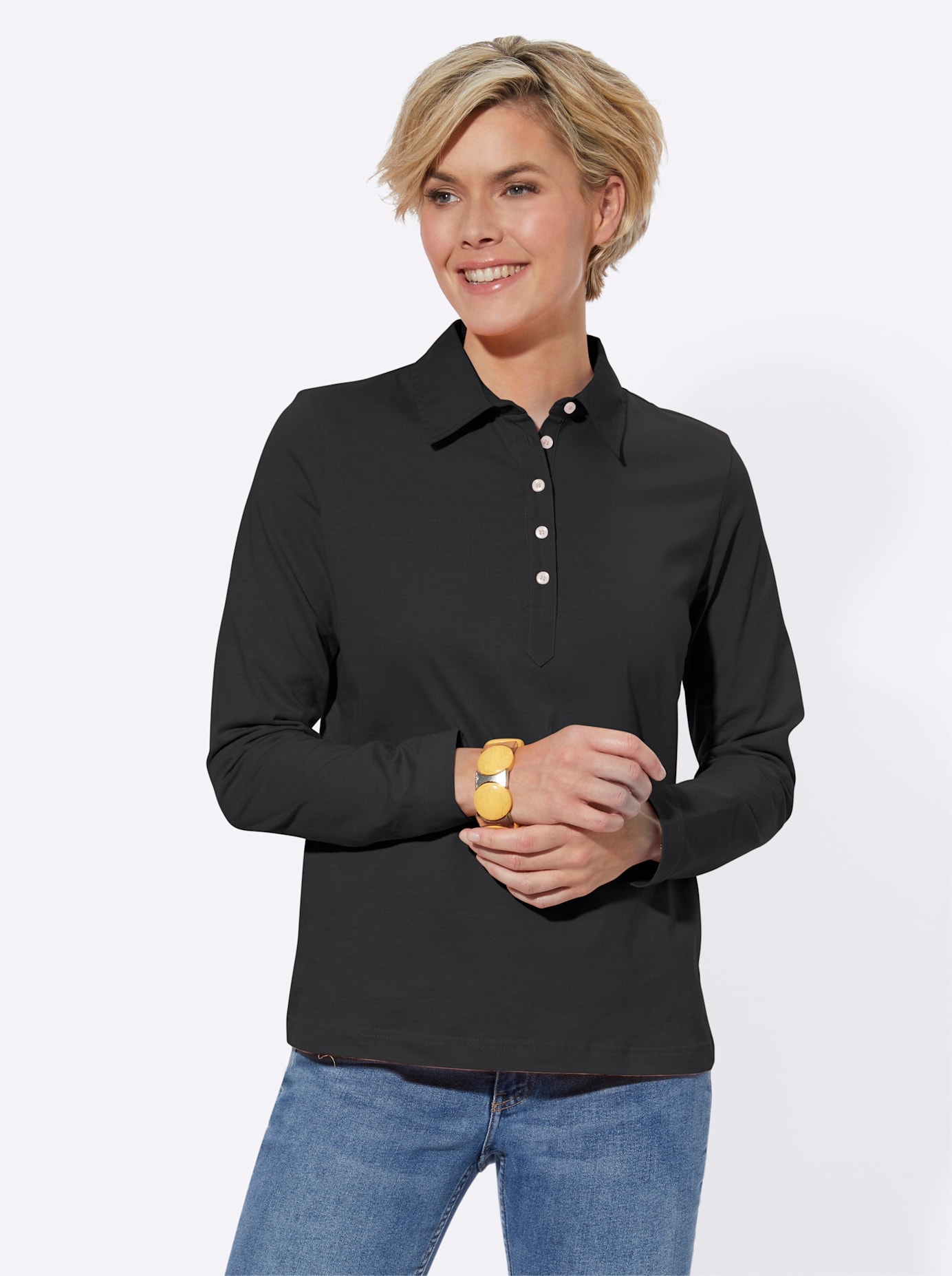 Casual Looks Langarm-Poloshirt »Poloshirt«, (1 tlg.)