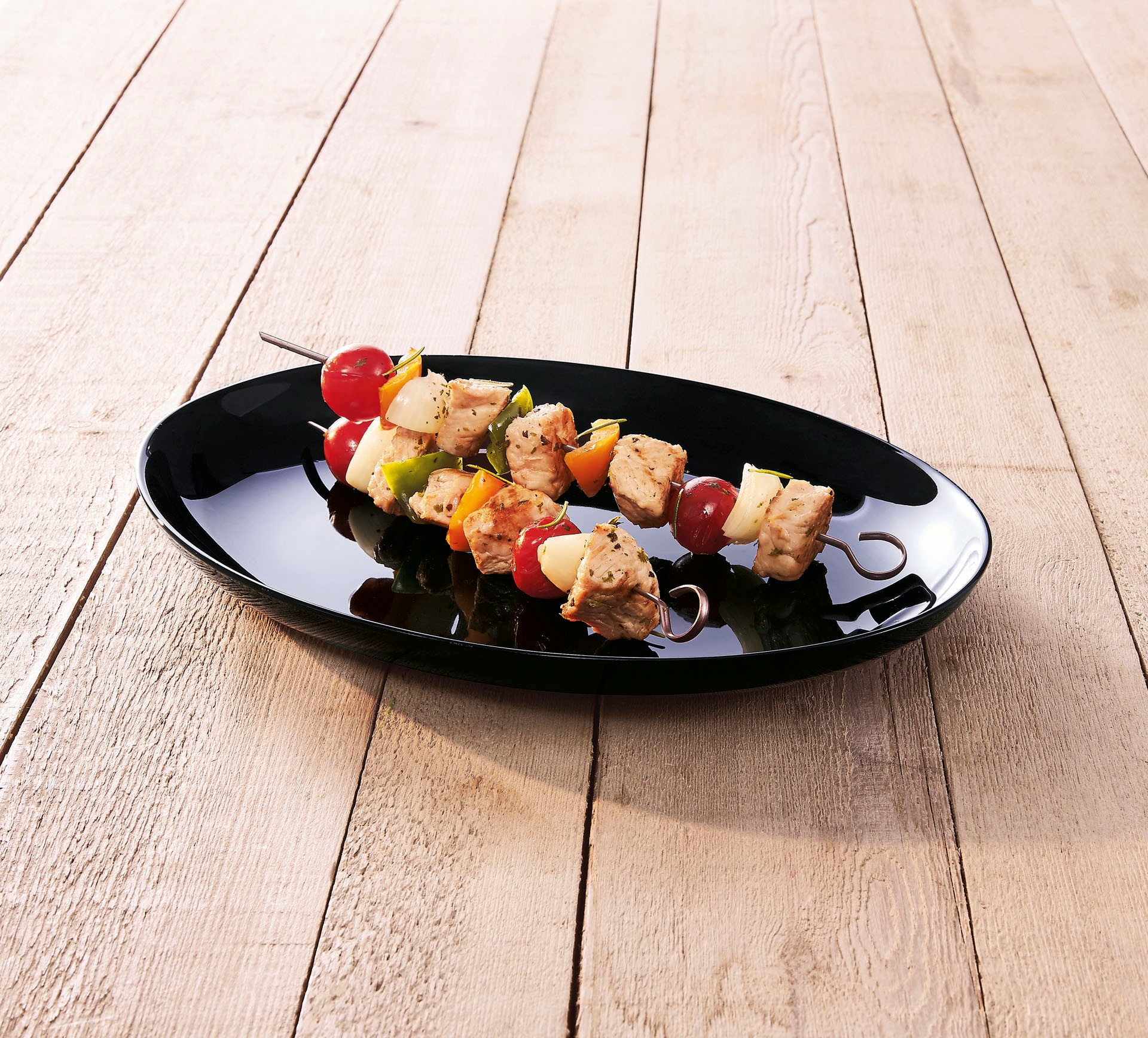 Luminarc Barbecueteller »Essteller« Teller Set für 6 Personen, schwarz, Glas, ovale Form, Ø 33 cm