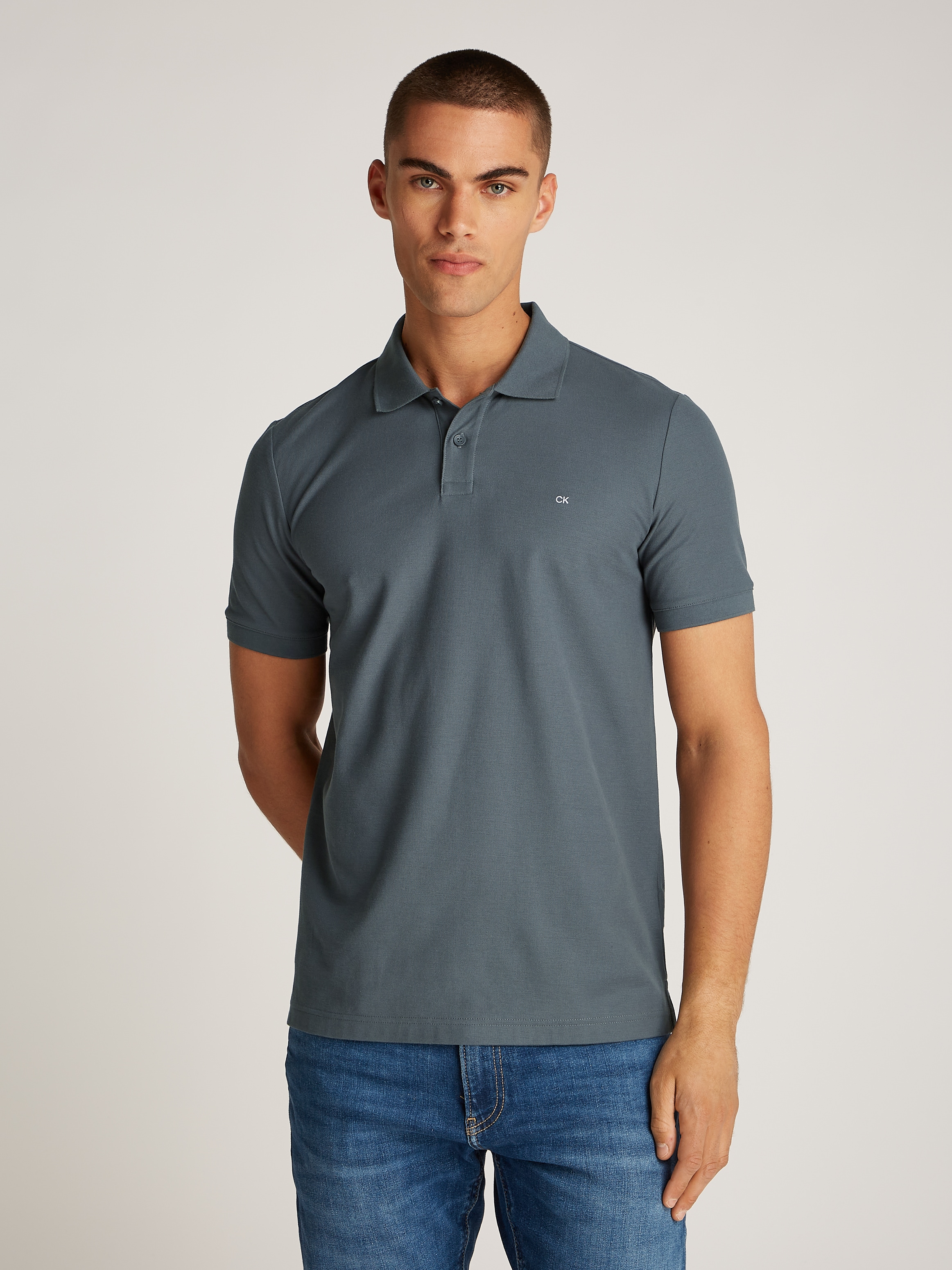 Poloshirt »LOGO REFINED PIQUE SLIM«, mit Logoprägung