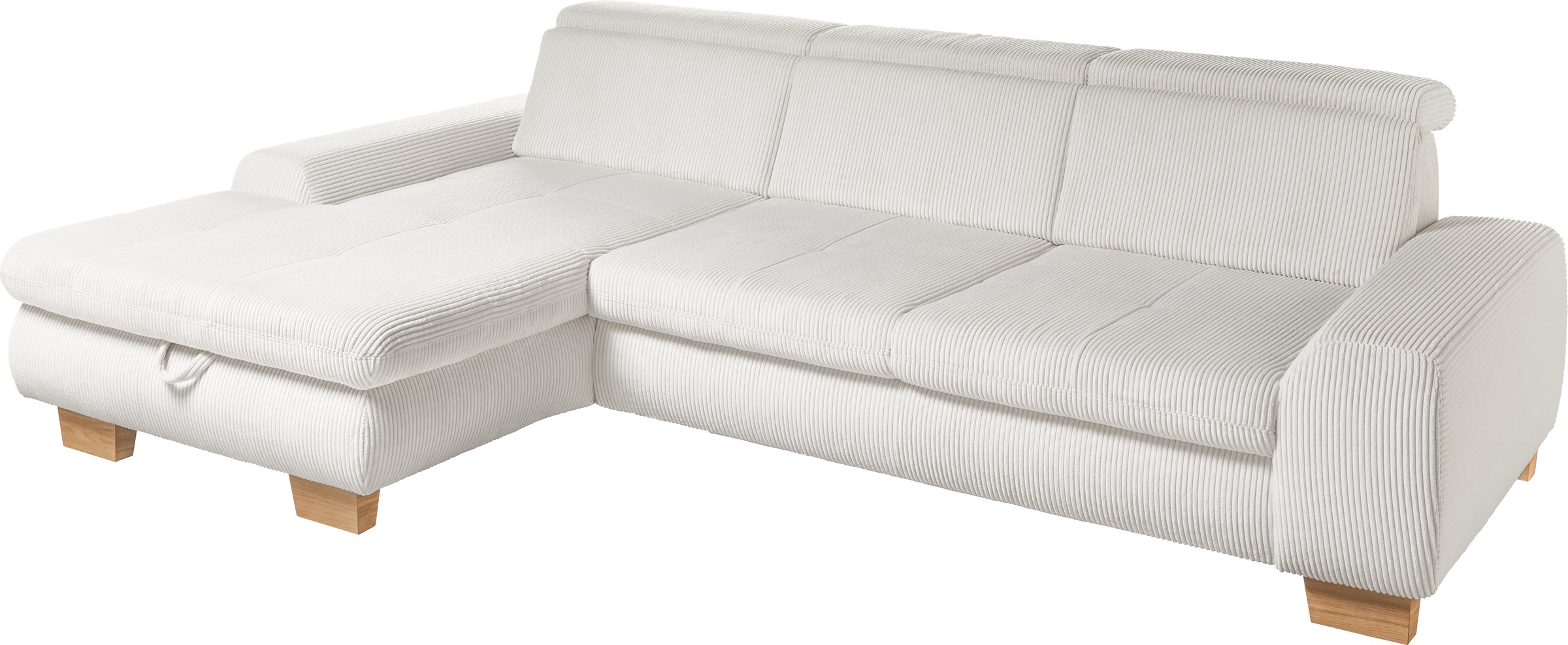 set one by Musterring Ecksofa »SO 3400, Cord, Sitzhöhe 47cm oder 49cm, inkl. Sitztiefenverstellung«, mit Canape und verschiedenen Funktionen, Kaltschaum, B307 x T195 cm