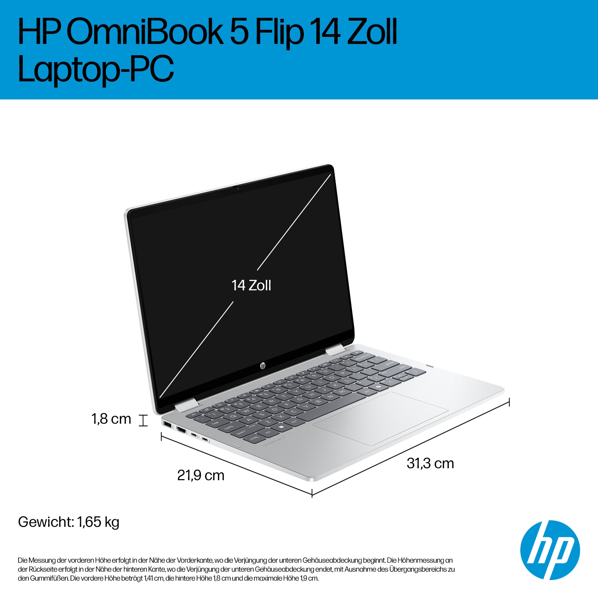 HP Convertible Notebook »14-fp0250ngx« 35,56 cm / 14 ″ Intel Core 5 Intel Graphics 256 GB SSD