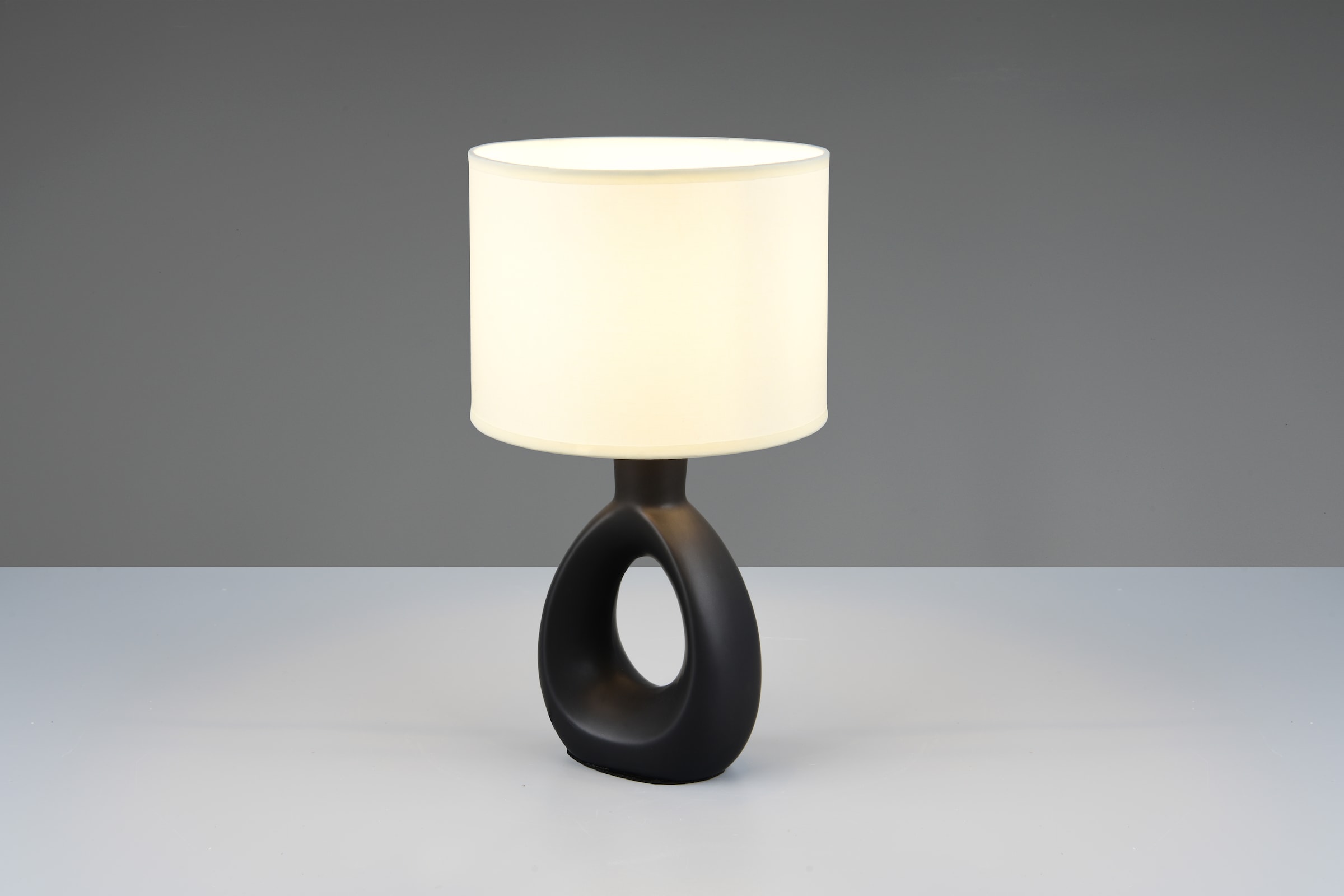 OTTO home Schreibtischlampe »Charmont, Deko Tischleuchte mit Stoffschirm, Schnurschalter exkl 1xE14« E14 1 Stk. warmweiß - kaltweiß max. 40W, Ø 20cm Höhe 35,5 cm Nachttischleuchte Tischlampe Kommode