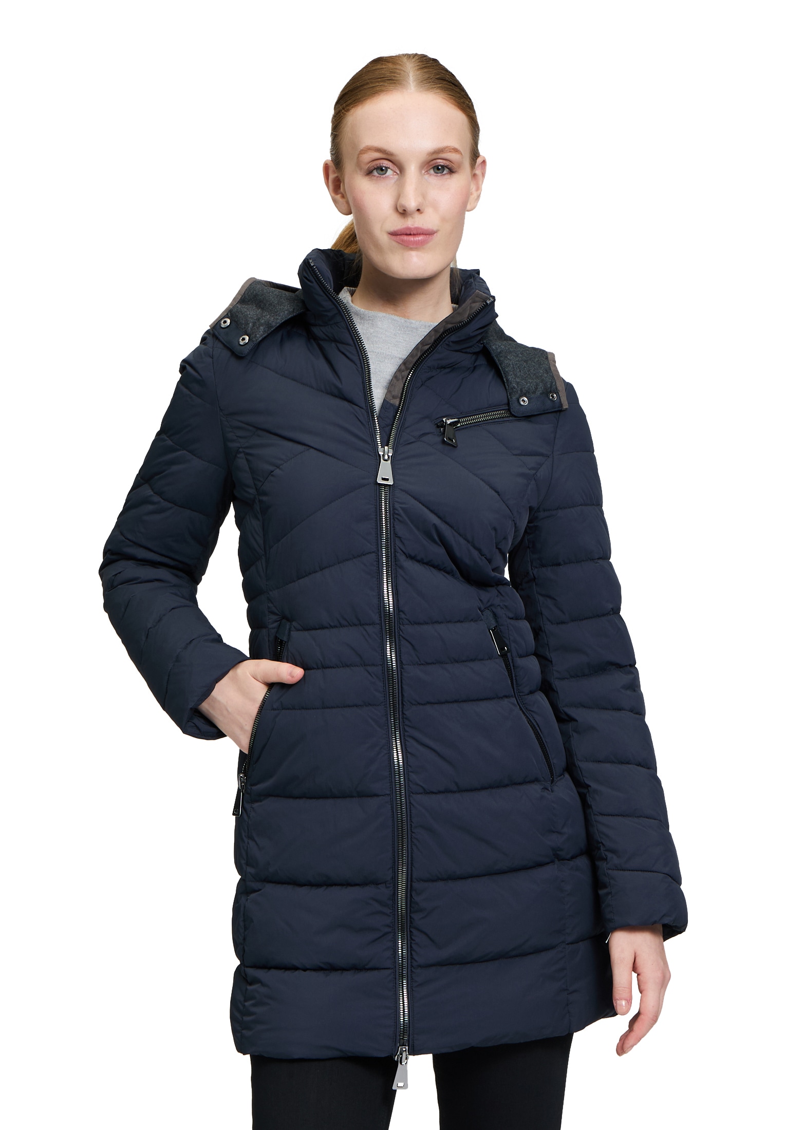 Gil Bret Steppjacke »Steppmantel mit abnehmbarer Kapuze«