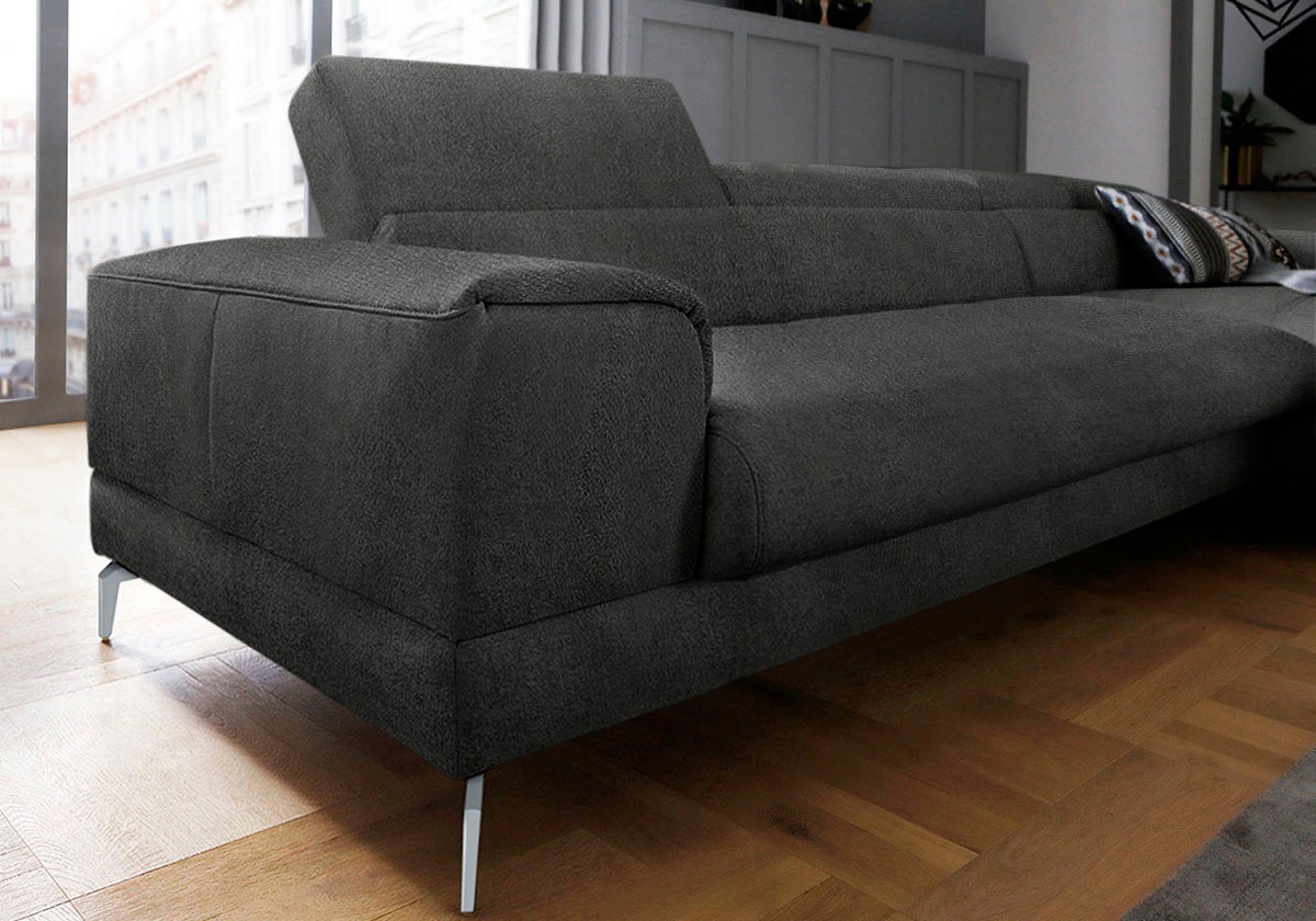W.SCHILLIG Ecksofa »piedroo, Designsofa mit tollem Sitzkomfort, bequem, L-Form« Kopfteilverstellung, wahlweise mit Sitztiefenverstellung, Breite 343cm