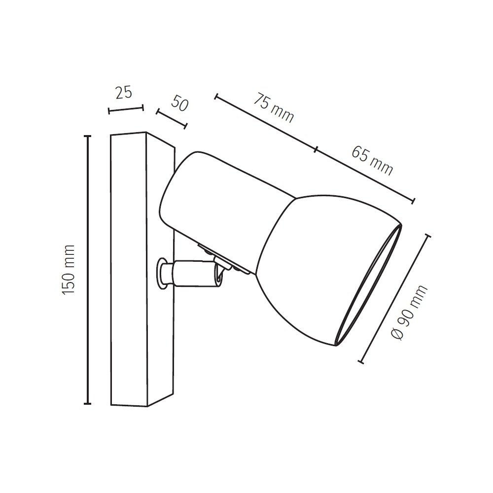 SPOT Light Wandleuchte »SVENDA«, 1 flammig, Leuchtmittel E27 | ohne Leuchtmittel, Naturprodukt aus Eichenholz, Schirm aus Metall