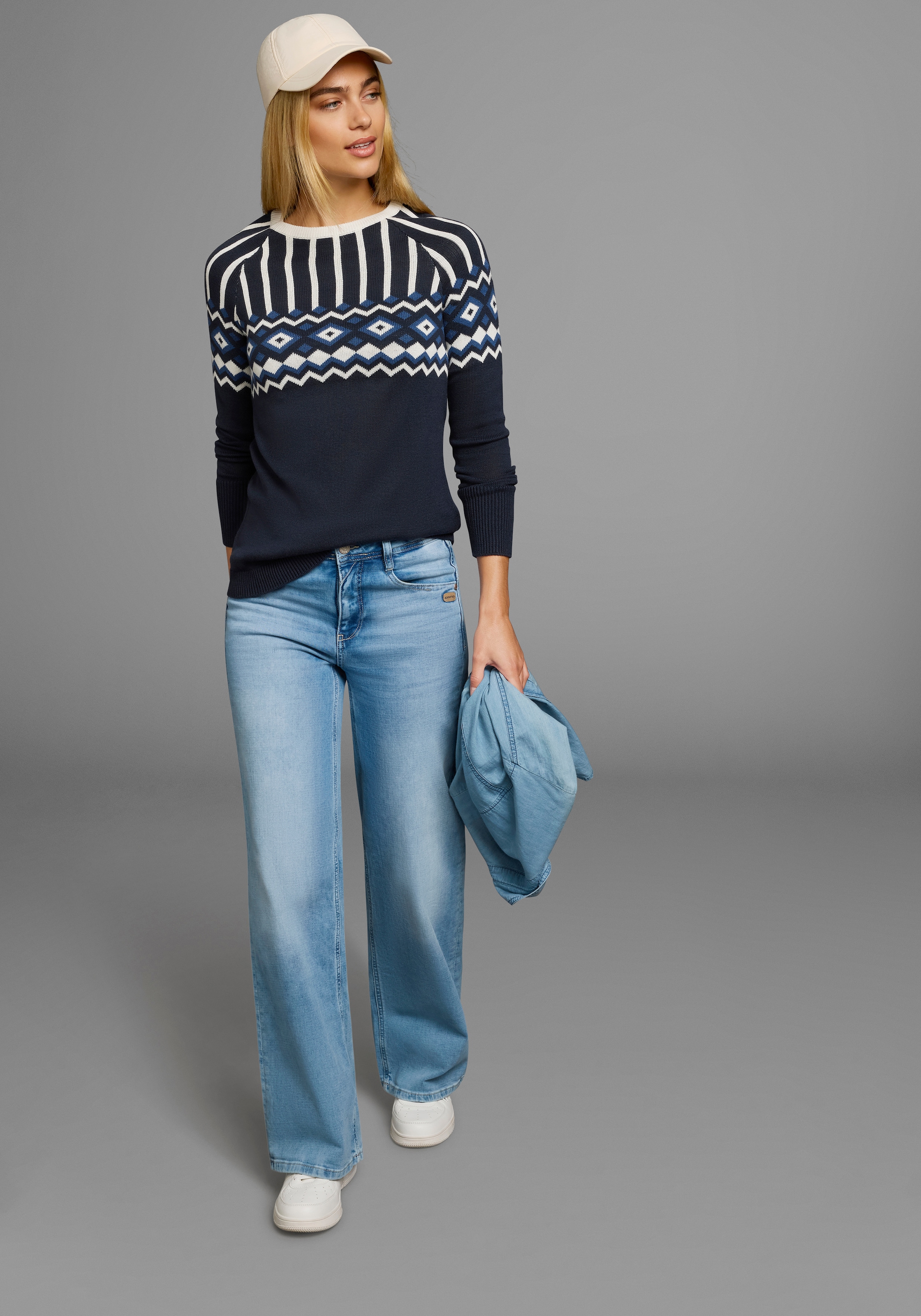AJC Jacquardpullover, mit Norwegermuster in verschiedenen Farbvarianten