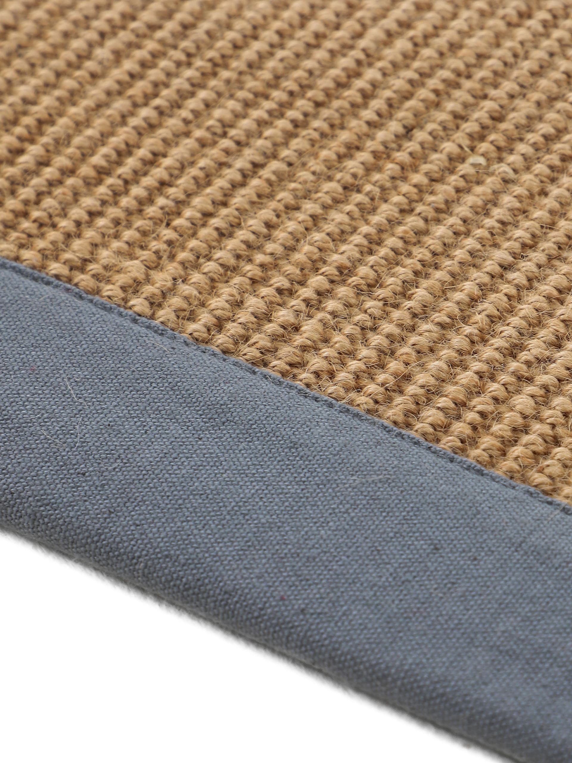 carpetfine Sisalteppich »Sisal«, rund, 5 mm Höhe, mit farbiger Bordüre, Anti-Rutsch Rückseite