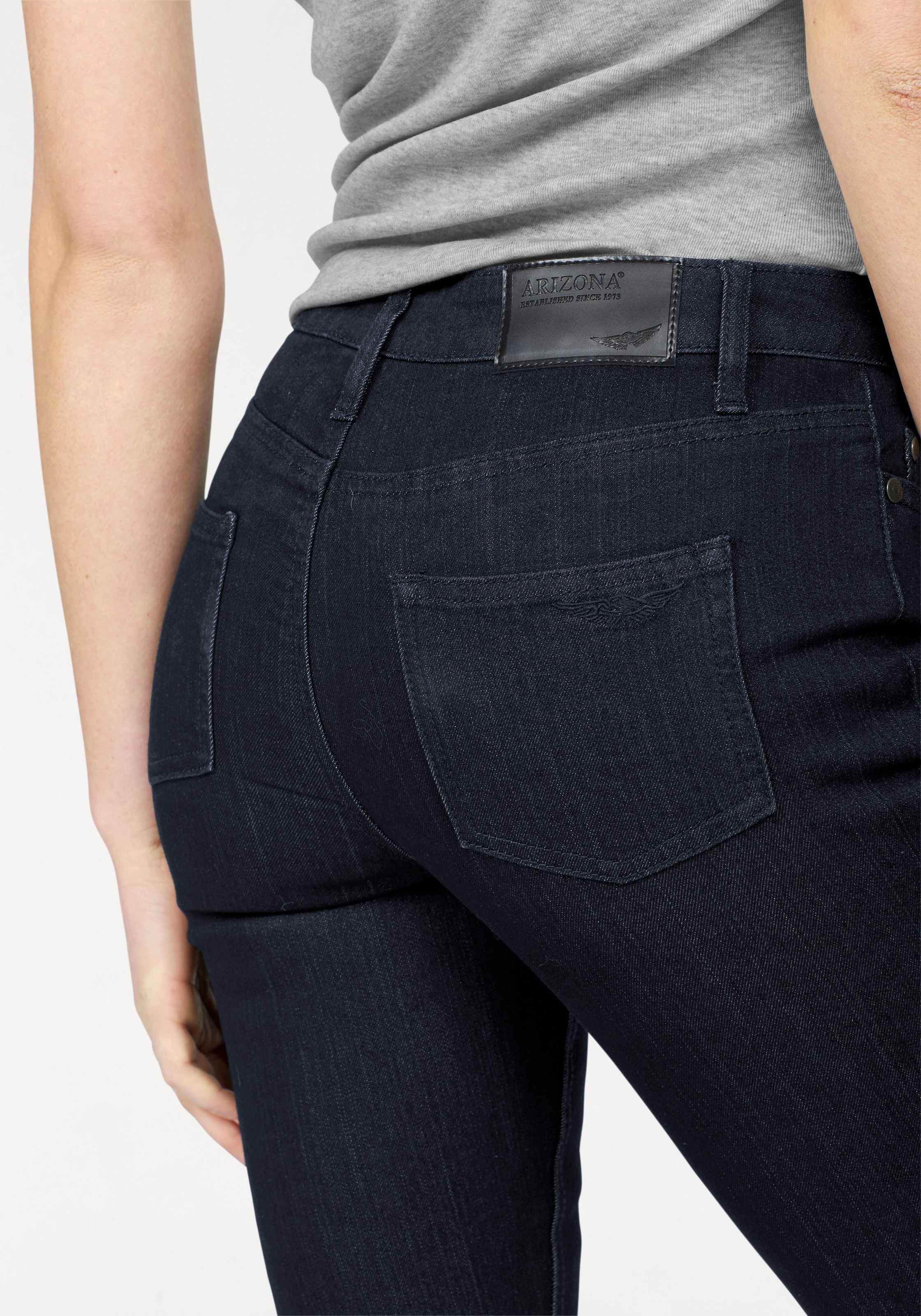 Arizona Bootcut-Jeans »Baby Bootcut«, leicht ausgestelltes Bein, hohe Leibhöhe