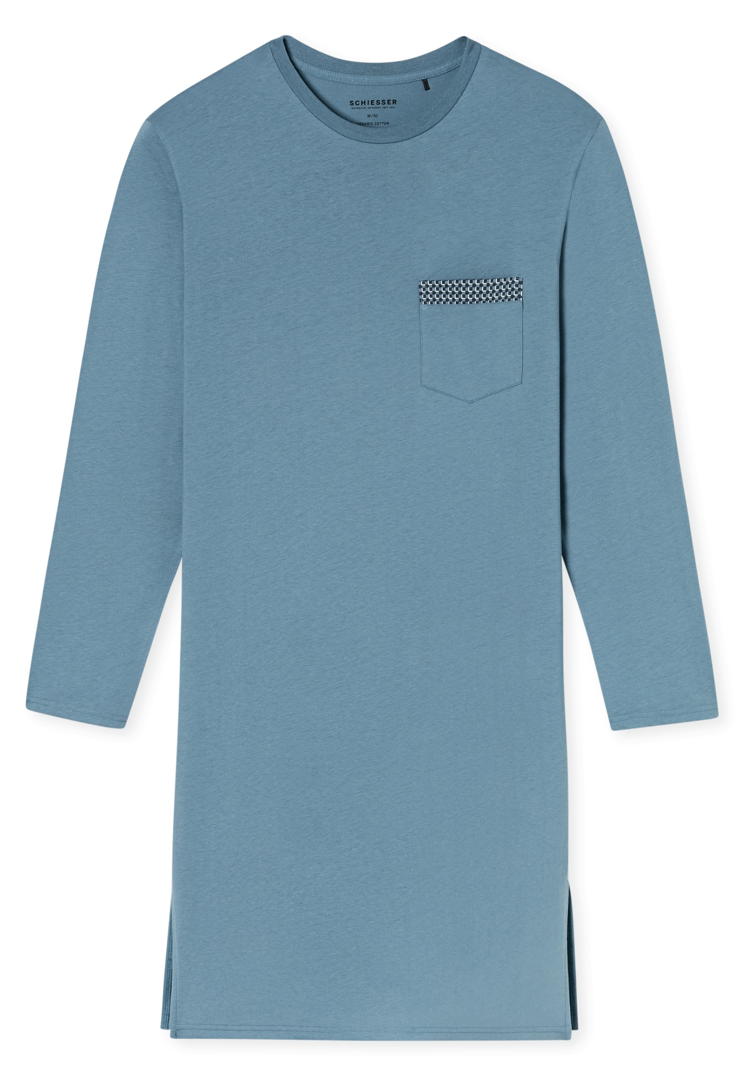 Schiesser Nachthemd »"Comfort Nightwear"«, Brusttasche mit gemustertem Saum
