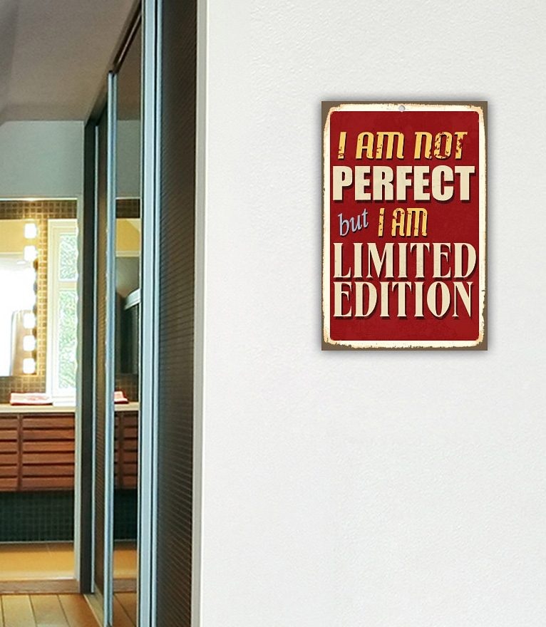 Home affaire Metallbild »I am not perfect …«, Maße (B/H): ca. 30/45 cm