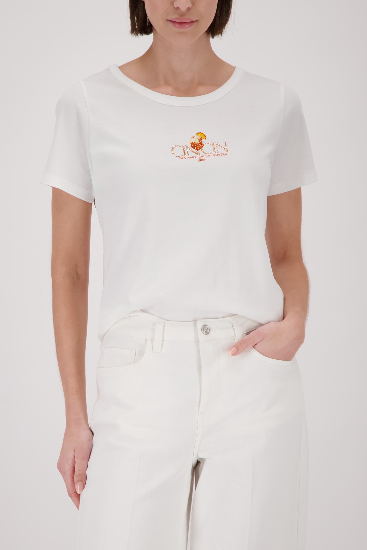 Monari T-Shirt »cincin« Regular fit mit Strasssteinen