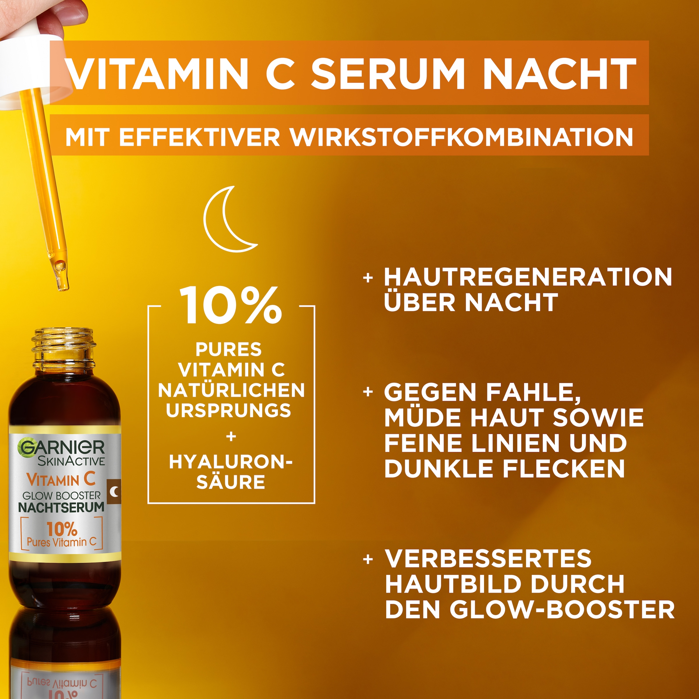 GARNIER Gesichtsserum »Vitamin C Glow Booster Serum Duo« effektivere Hautregeneration, für mehr Glow