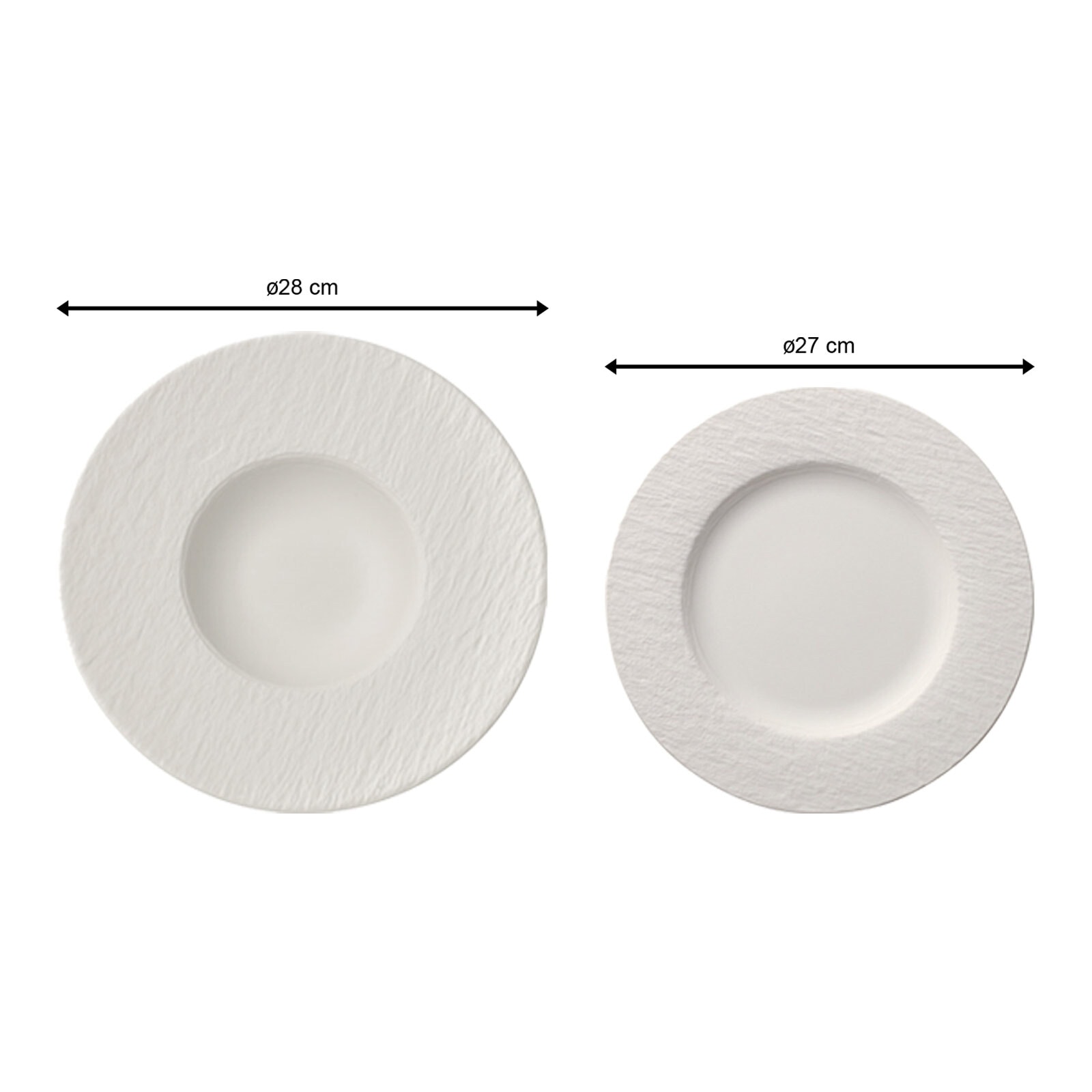 Villeroy & Boch Geschirr-Set »Teller-Set Manufacture Rock 4er Set weiß« Spülmaschinengeeignet, Mikrowellenfest