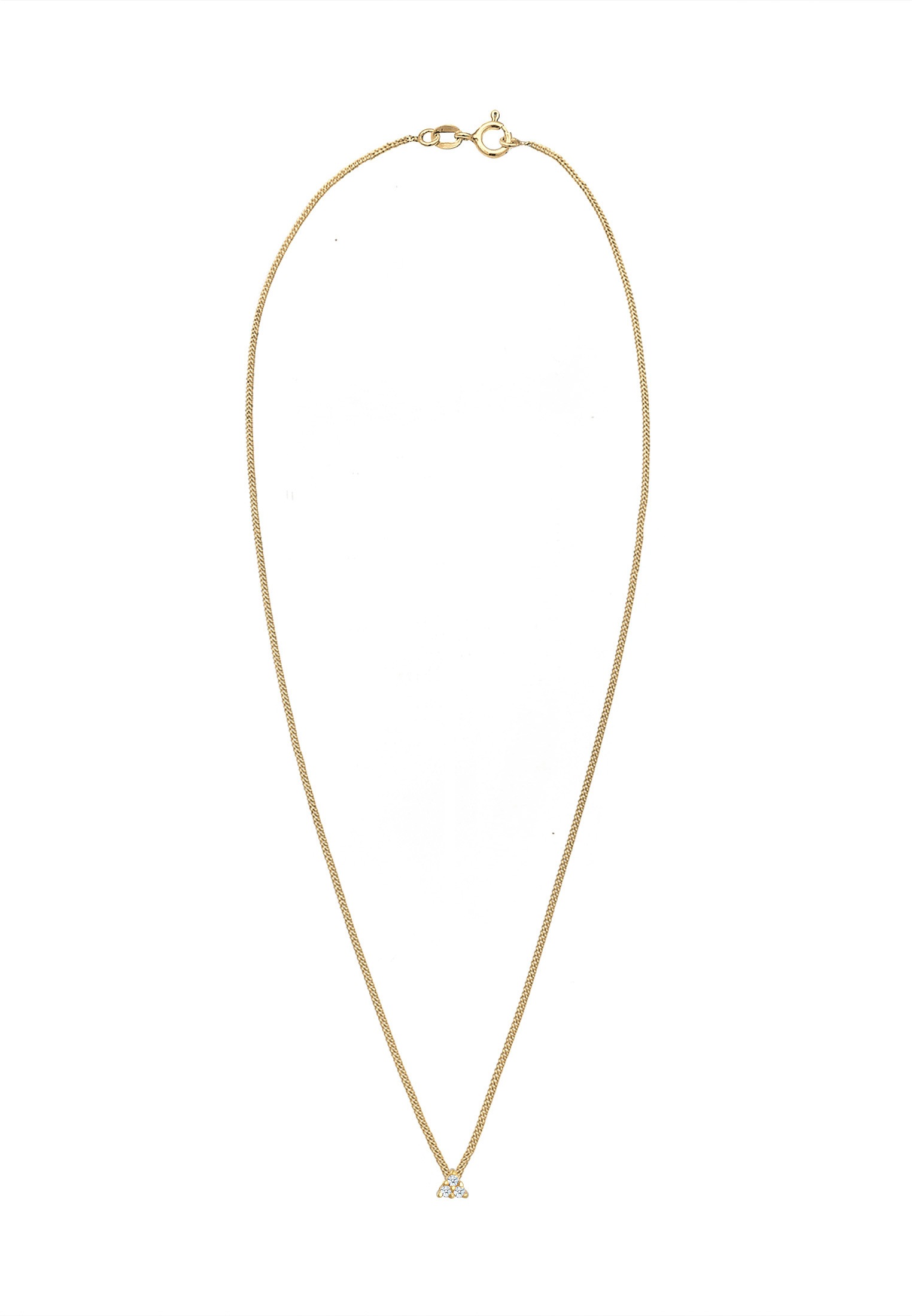 Elli DIAMONDS Silberkette »Halskette Dreieck Diamant Weiß Brillantschliff (0.045ct) 585 Gelbgold«