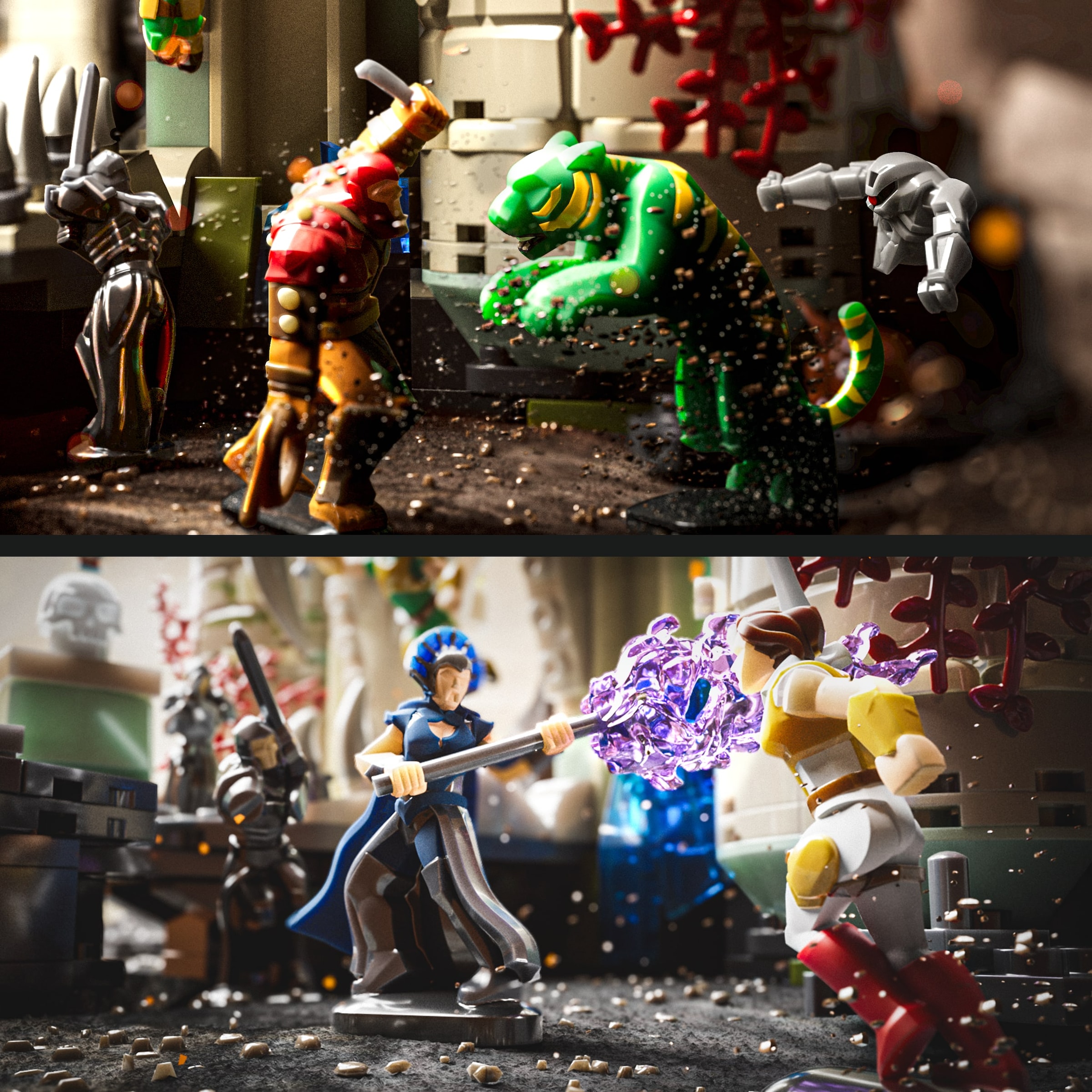 Mattel® Modellbausatz »Mattel Brick Shop Master of the Universe - Battle of Castle Grayskull« 867 Stk. tlg. Bauset