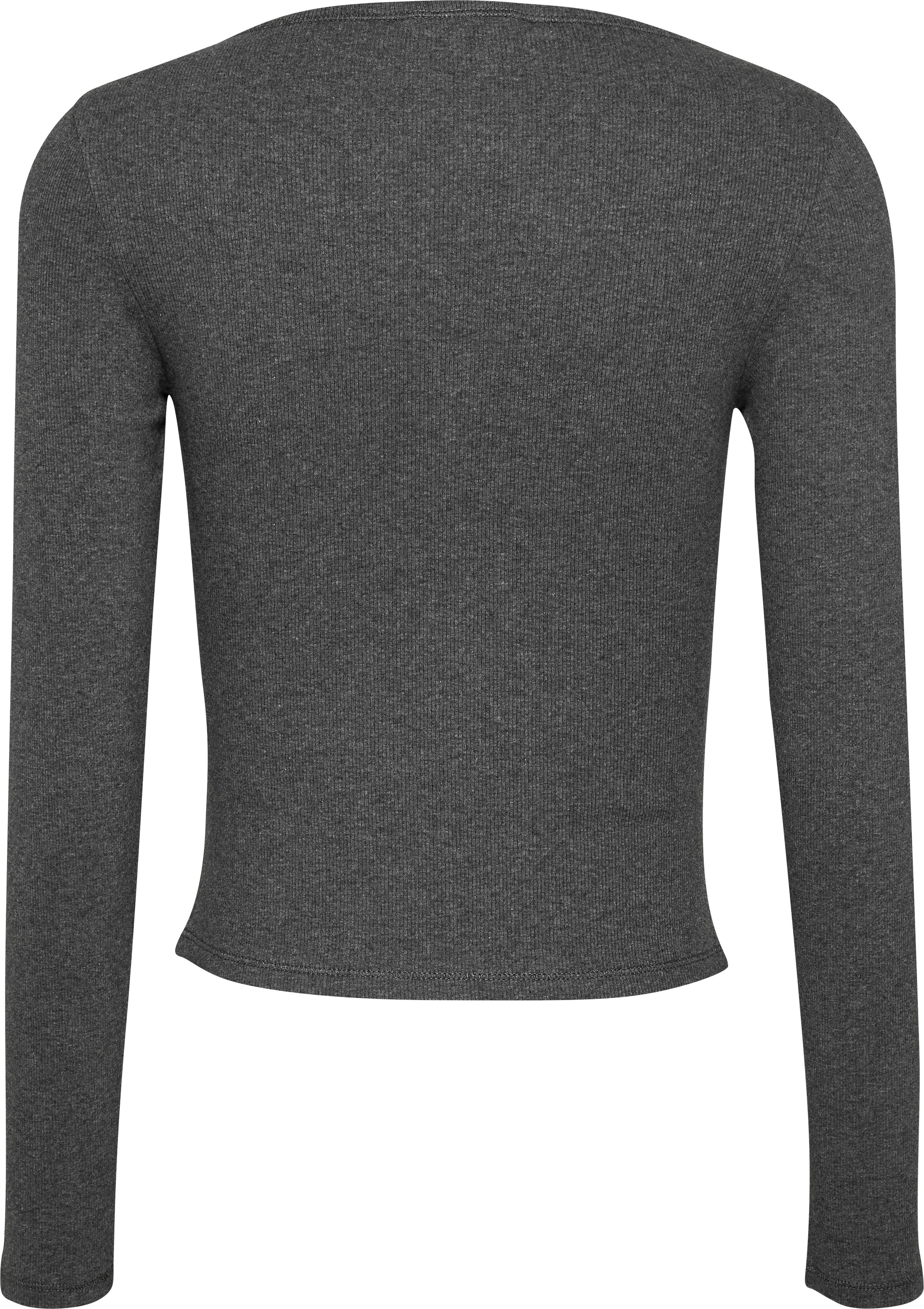 Tommy Jeans Langarmshirt »TJW MELANGE HENLEY LS EXT«, in melierter Optik, mit Logostickerei