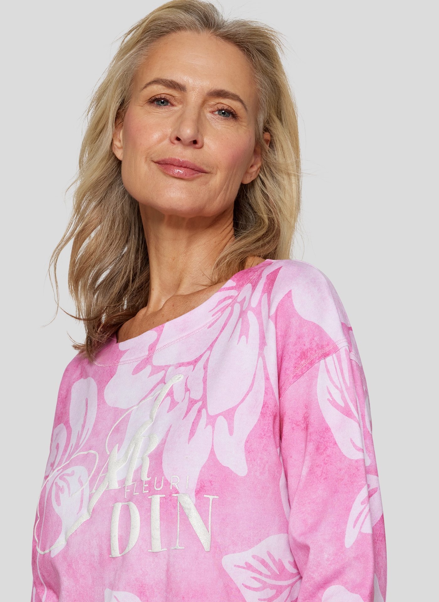 Rabe 3/4-Arm-Shirt, mit floralen Muster und Letter-Print