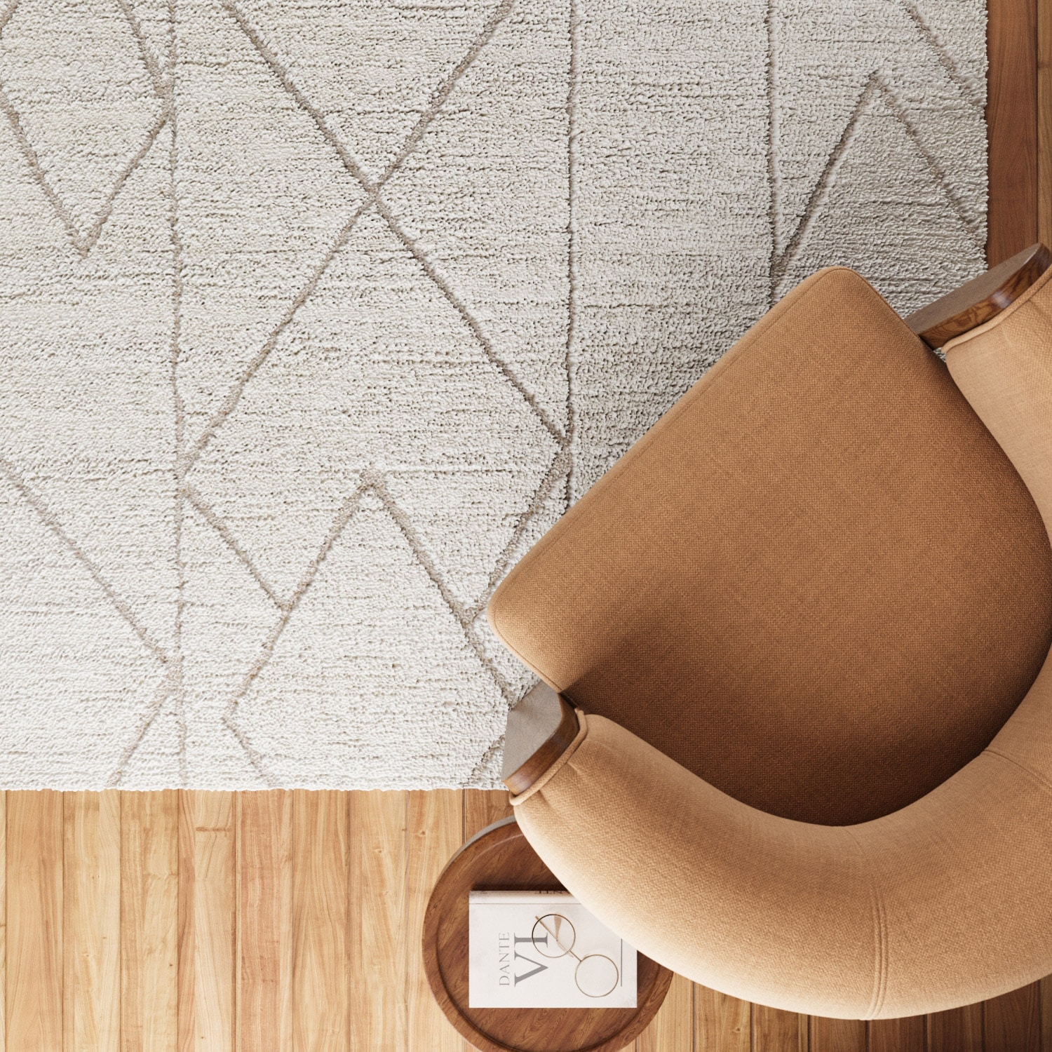 Wecon home Teppich »Pelle« rechteckig 18 mm Höhe Gewebt, Hoch-Tief, pflegeleicht, Rauten Muster, Scandi, Wohnzimmer