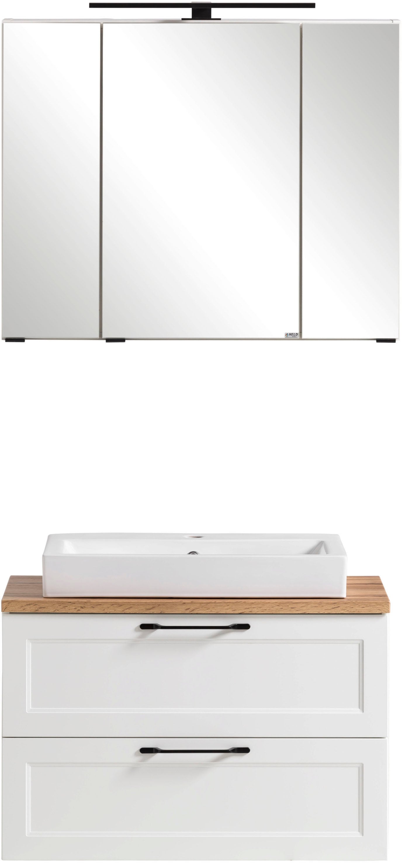 welltime Badmöbel-Set »Lana«, (Komplett-Set, 2 St.), Badezimmer-Set, 2-teilig, inkl. Waschbecken, 80 cm breit