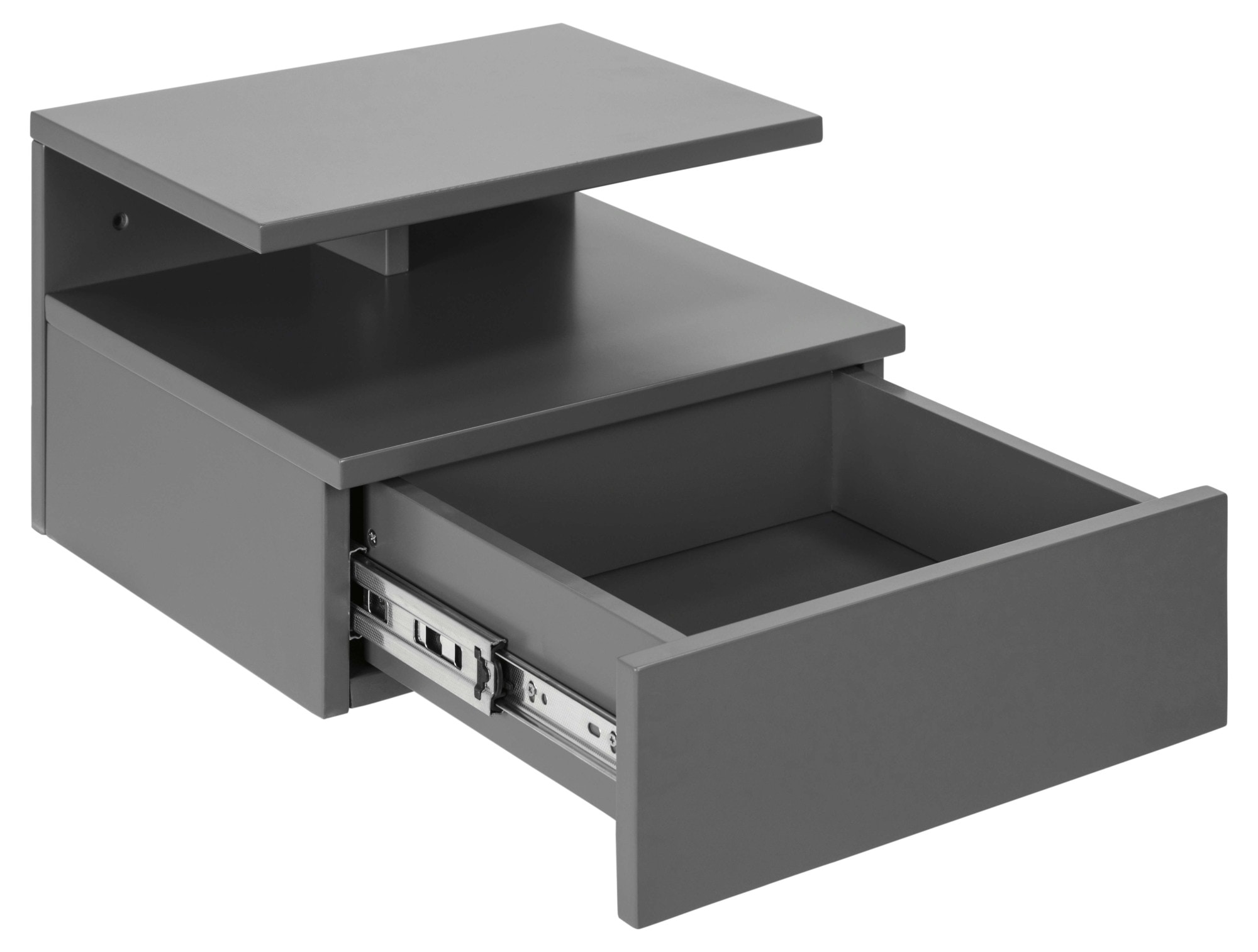 ACTONA GROUP Nachttisch »Ashlan Nachtkommode«, Nachtschrank, wandmontiert, 1 Schublade, 1 Fachboden, Metallschienen