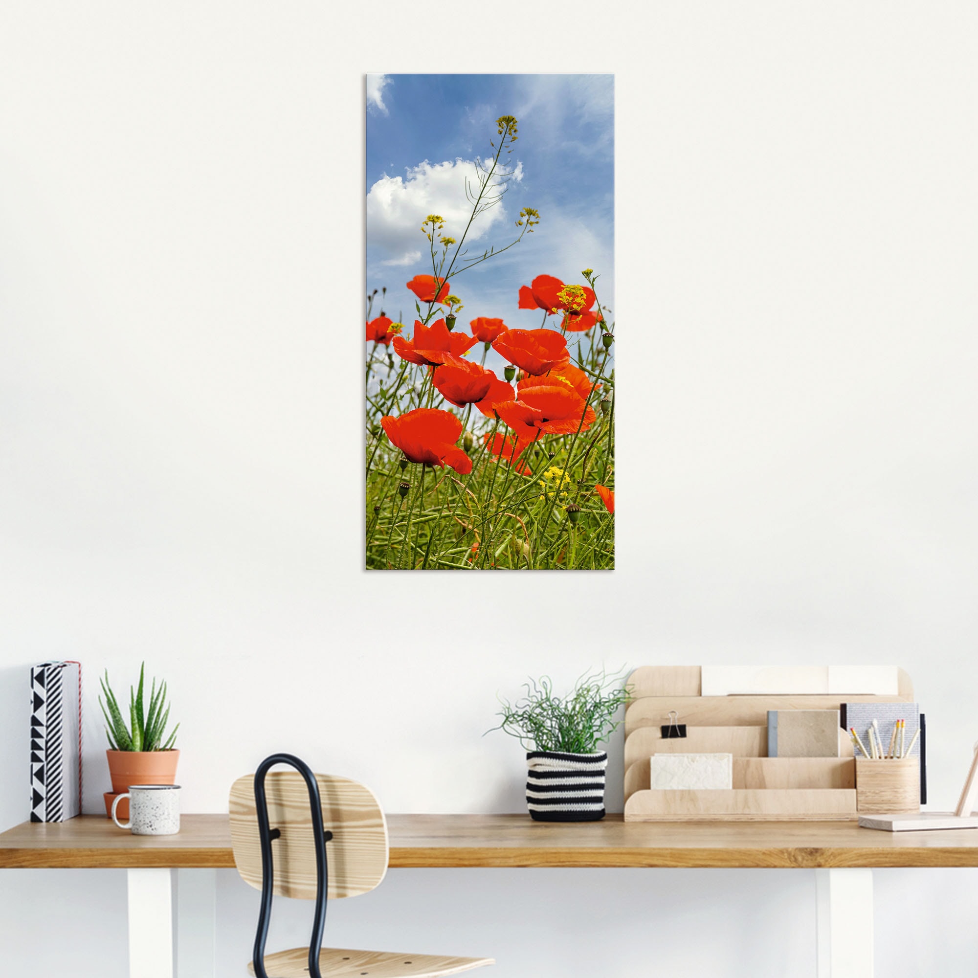Artland Wandbild »Mohnblumen im Panorama«, Blumenbilder, (1 St.), als Alubild, Outdoorbild, Wandaufkleber in verschied. Größen