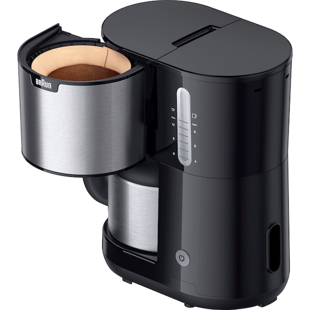 Braun Filterkaffeemaschine »PurShine KF1505 BK«, 1,2 l Kaffeekanne,  Papierfilter, Thermokanne schwarz mit 3 Jahren XXL Garantie