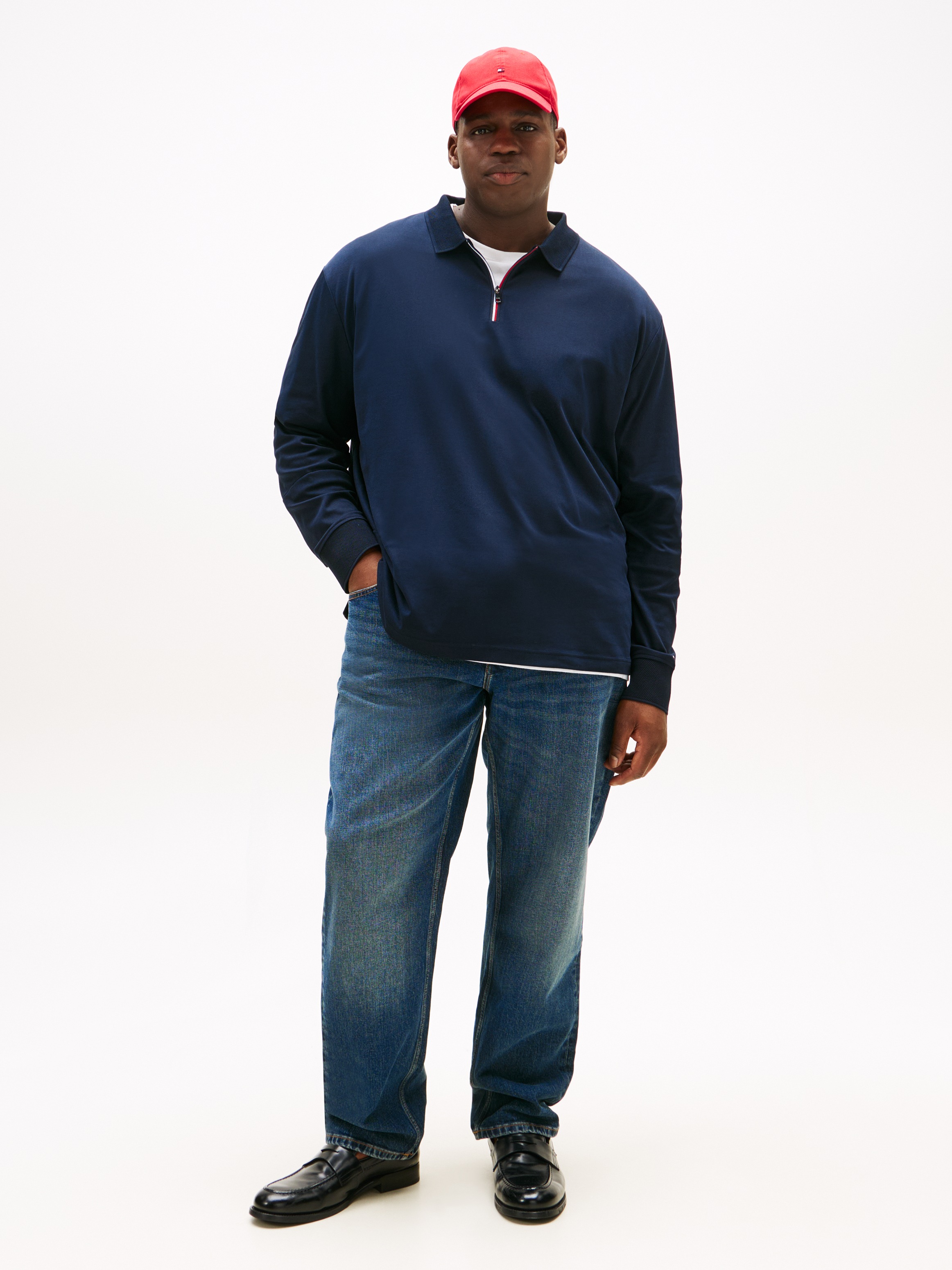 Tommy Hilfiger Big & Tall Langarm-Poloshirt »ZIP INTERLOCK POLO« Große Größen