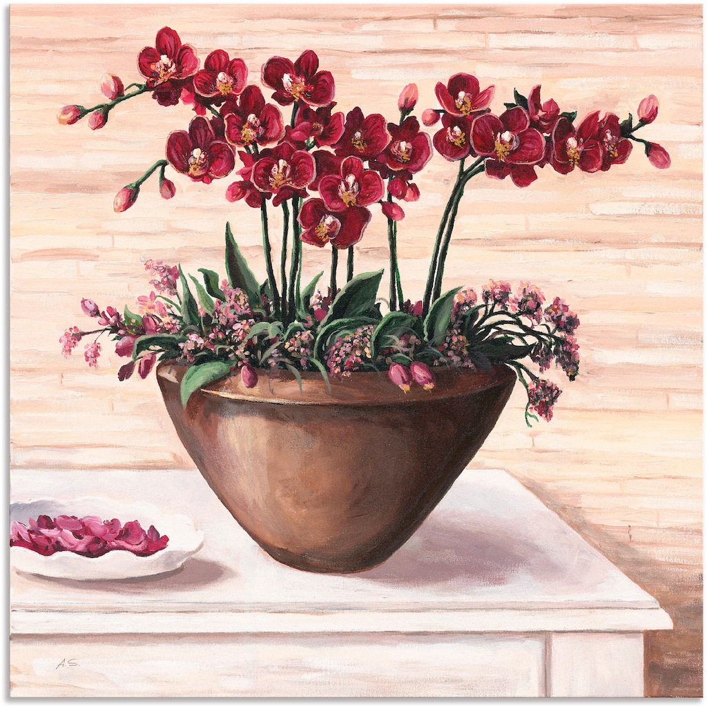 Artland Wandbild »Orchideen in Bordeaux«, Blumen, (1 St.)