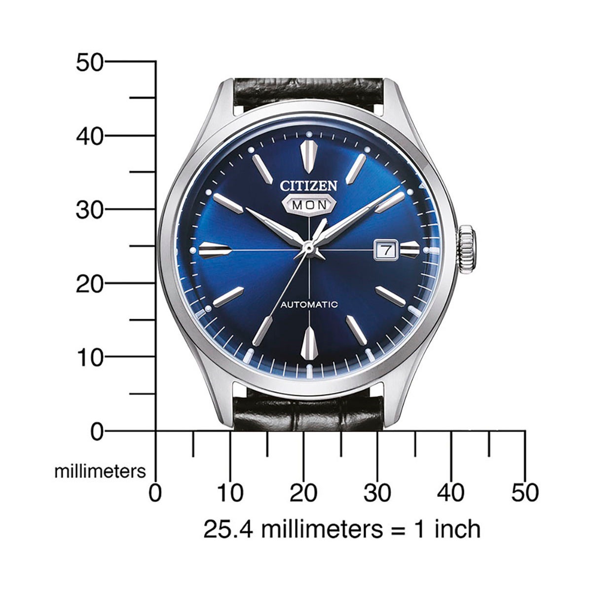 Citizen Automatikuhr, Armbanduhr, Mechanische Uhr, Herrenuhr, Datum, Lederarmband