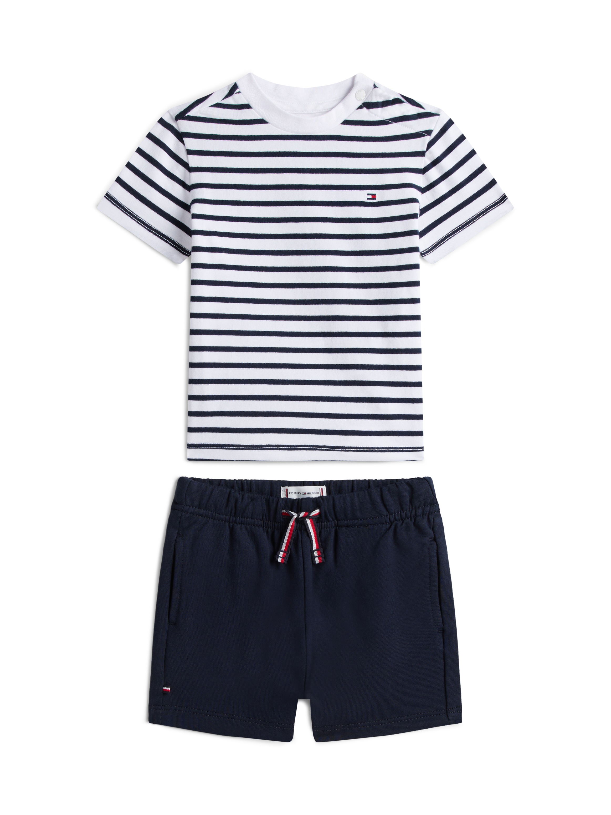 Tommy Hilfiger Shirt & Shorts »ESSENTIAL STRIPE TEE + SHORT SET« Set,  Regular fit mit Rundhalsausschnitt für Babys