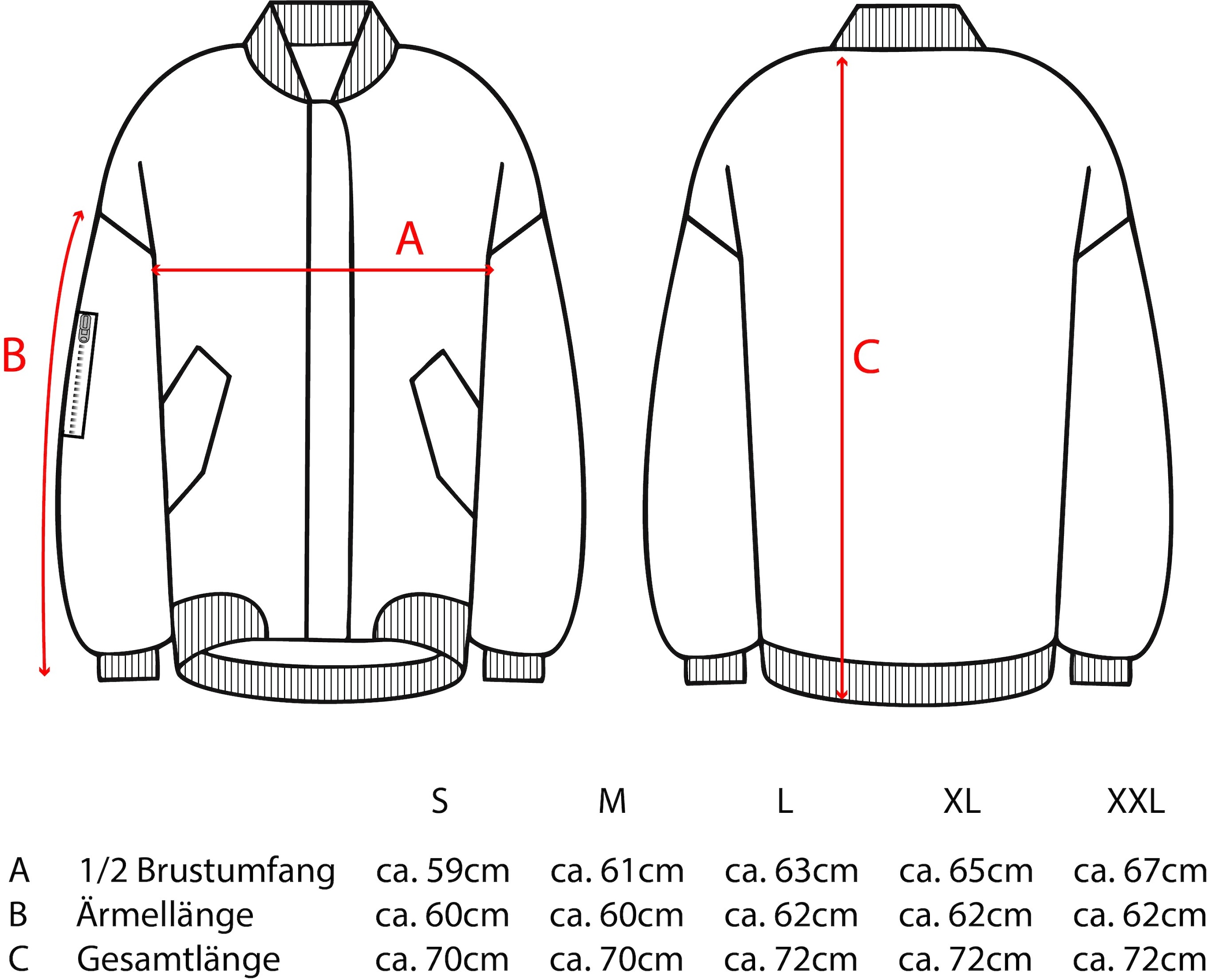 Zwillingsherz Bomberjacke »"Wild Heart"« 1 Stk. tlg. ohne Kapuze Stickerei, Reißverschluss,Taschen mit Druckknöpfen