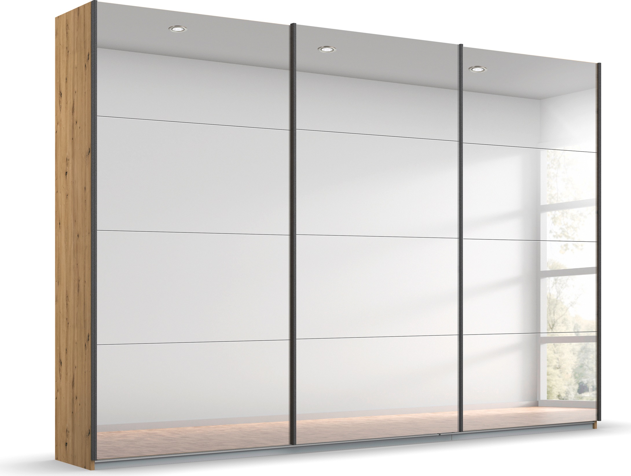 rauch Schwebetürenschrank »Oteli«, mit Spiegelfront, inkl. Wäscheeinteilung mit 3 Innenschubladen