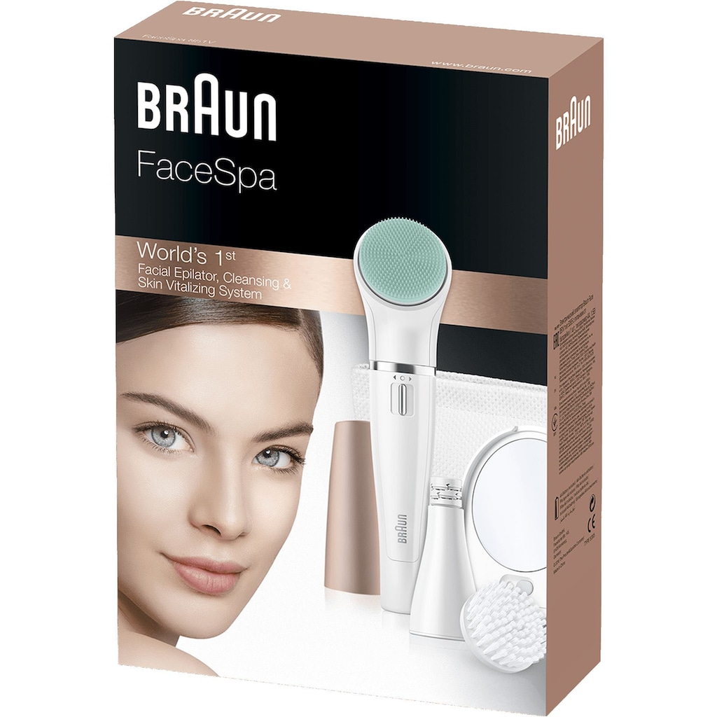 Braun Gesichtsepilierer »FaceSpa 851V 3-in-1«, 3 St. Aufsätze