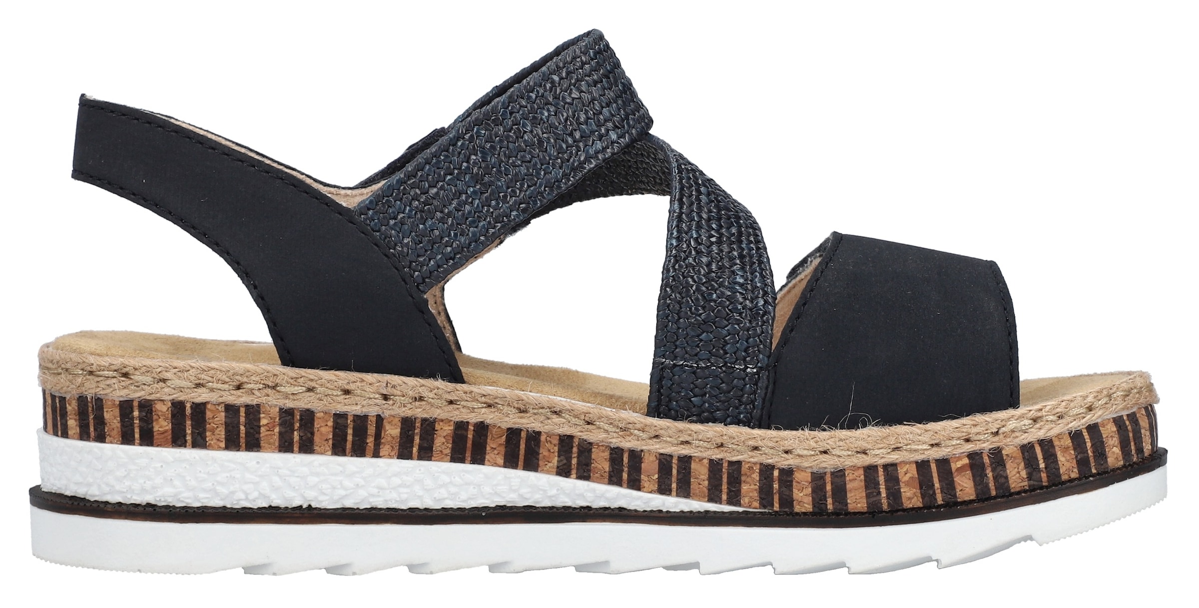 Rieker Keilsandalette  Riemchensandale, Sommerschuh, Urlaubschuh mit Klettriemchen