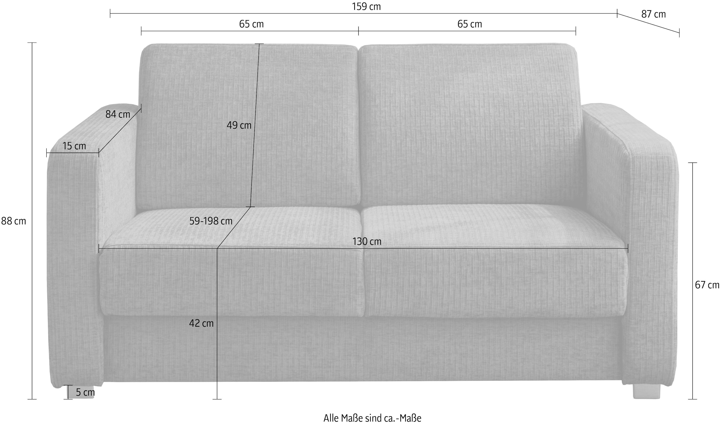 INOSIGN Schlafsofa »Mia«, mit 2 Einzelauszügen als Längsschläfer