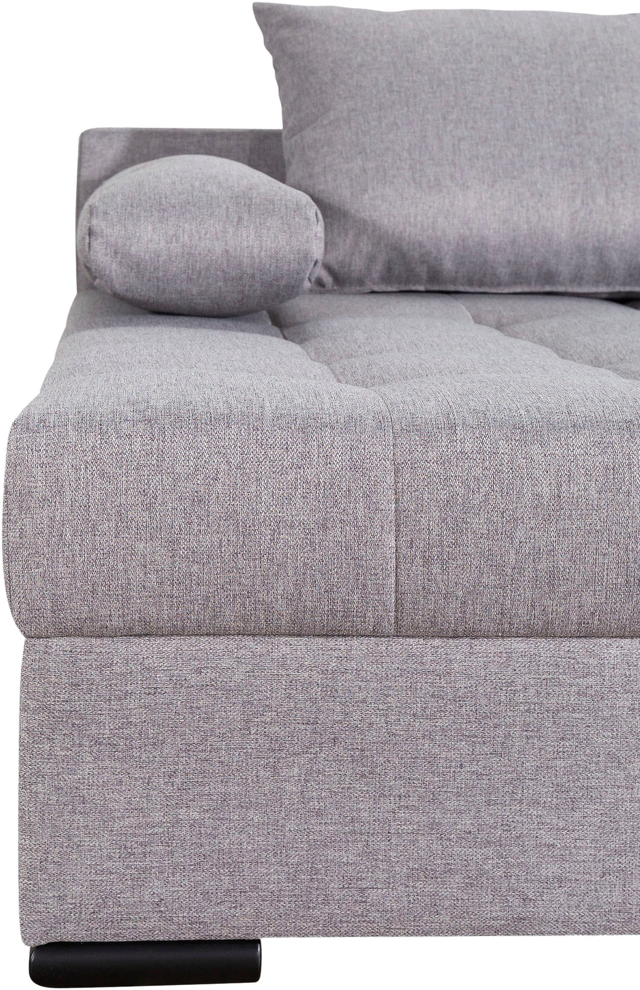 COLLECTION AB Wohnlandschaft »Josy U-Form, Breite 269 cm, Flachgewebe, Struktur, Cord & Cord/Mix«, (Cord-/Mix), inkl. Bettfunktion, Bettkasten, mit 3 gleich großen Rückenkissen