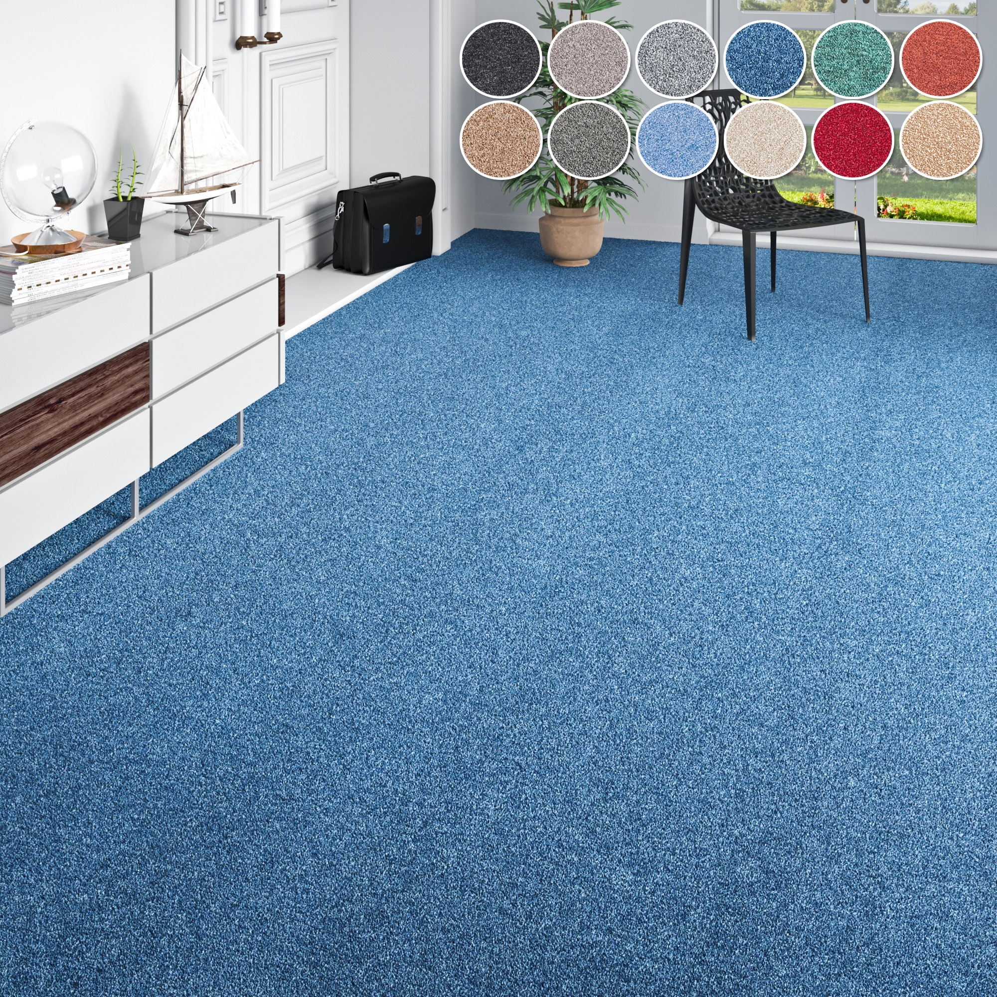 OTTO home Teppichboden "Fortis, Schlinge, Gesamthöhe 5 mm, Made in Netherlands" rechteckig meliert, Breite 400 cm, strapazierfähig, Wohnzimmer