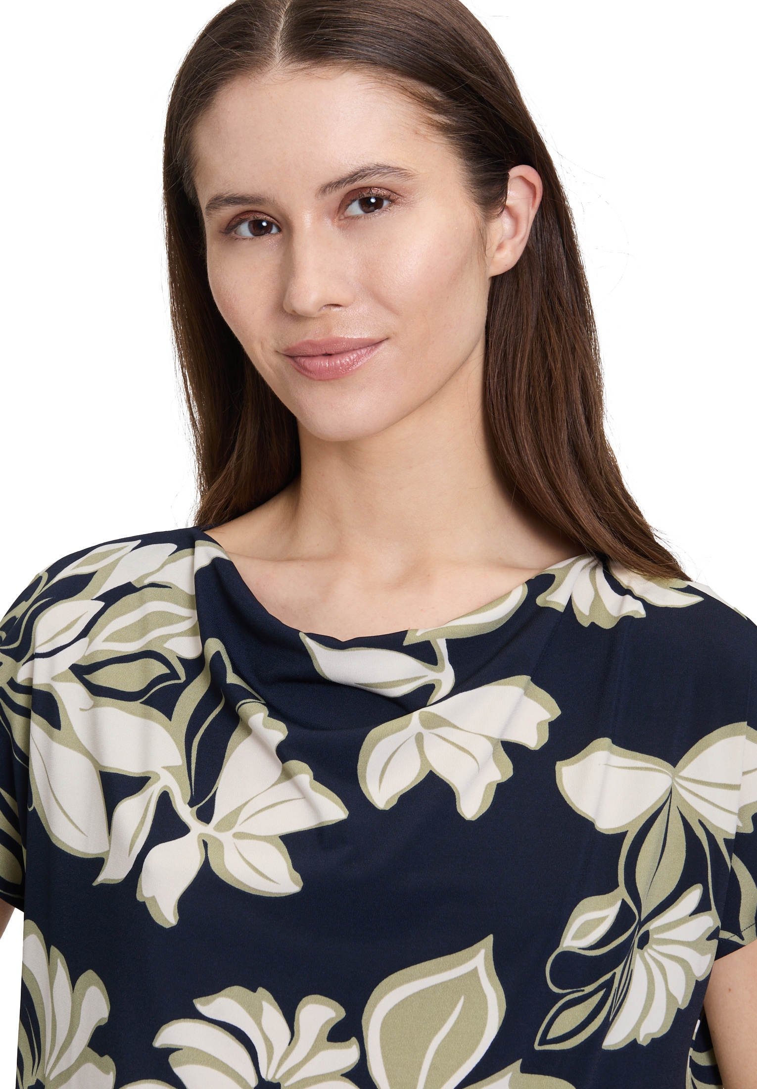 Betty Barclay Kurzarmshirt »Printshirt mit Wasserfallausschnitt«