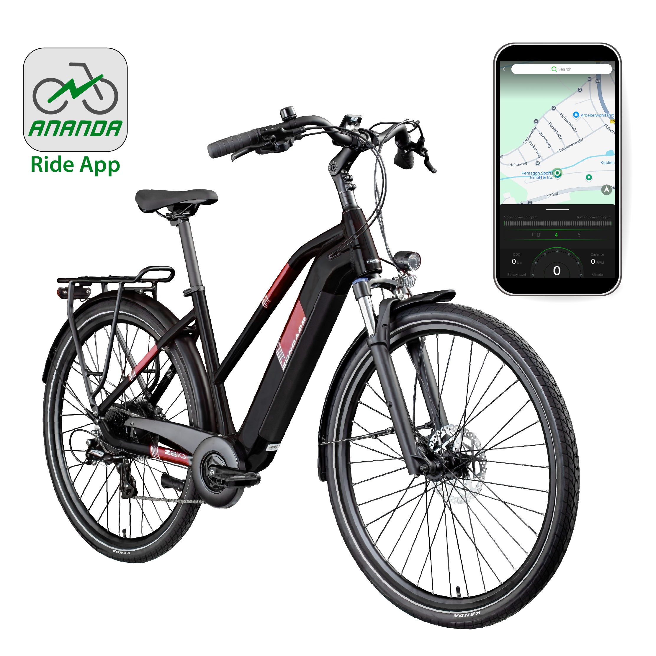 Zündapp »Z810« 8 Gang Shimano Altus RD-M310 Schaltwerk Kettenschaltung Heckmotor 250 W Pedelec, Elektrofahrrad für Damen und Herren