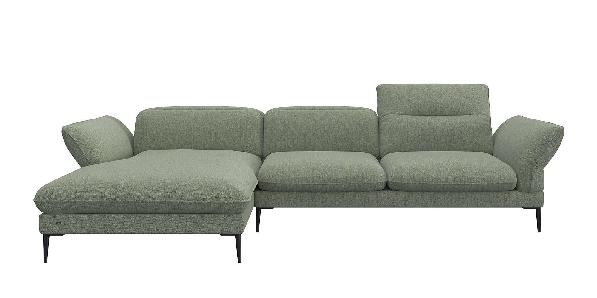 FLEXLUX Ecksofa »Salino, Funktionssofa mit Recamiere, Relaxsofa, Ecksofa«, Sofa mit Arm- und Kopfteil-Verstellungen, Kaltschaum & Stahl-Wellen